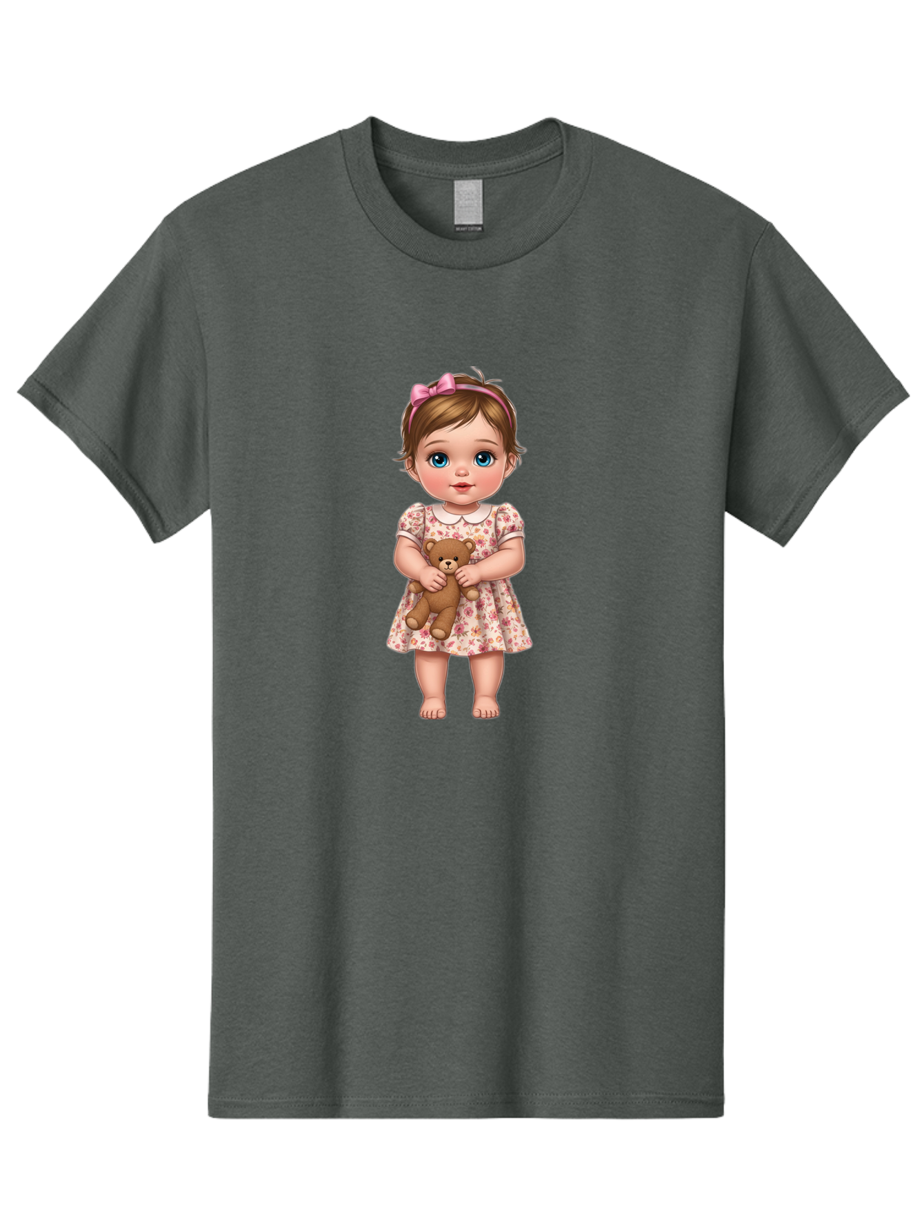 Little-Girl-With-Teddy-Bear-1 Men'S Graphic Tee, 100% Cotton, Comfortable Casual Summer Wear, Machine Washable, Vintage Camera, Old Camera, Antique Camera, Black Camera, Classic Photography, Photography Equipment, Nostalgic Device, Bak825