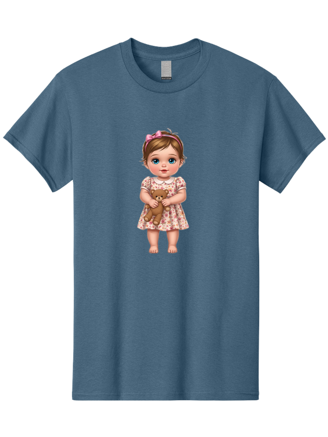Little-Girl-With-Teddy-Bear-1 Men'S Graphic Tee, 100% Cotton, Comfortable Casual Summer Wear, Machine Washable, Vintage Camera, Old Camera, Antique Camera, Black Camera, Classic Photography, Photography Equipment, Nostalgic Device, Bak825