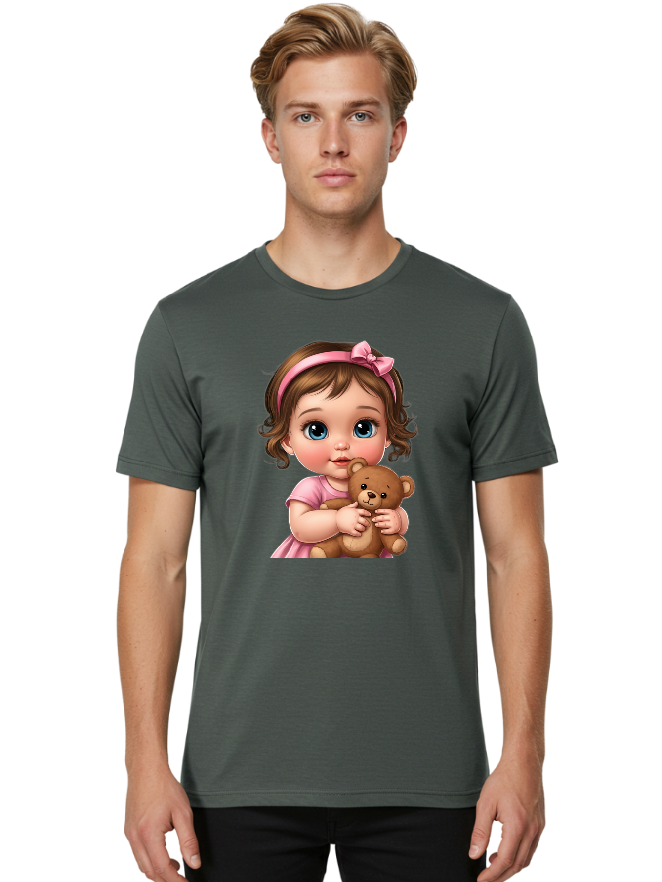 Little-Girl-With-Teddy-Bear Men'S Graphic Tee, 100% Cotton, Comfortable Casual Summer Wear, Machine Washable, Vintage Camera, Old Camera, Antique Camera, Black Camera, Classic Photography, Photography Equipment, Nostalgic Device, Film Camera, Bak826