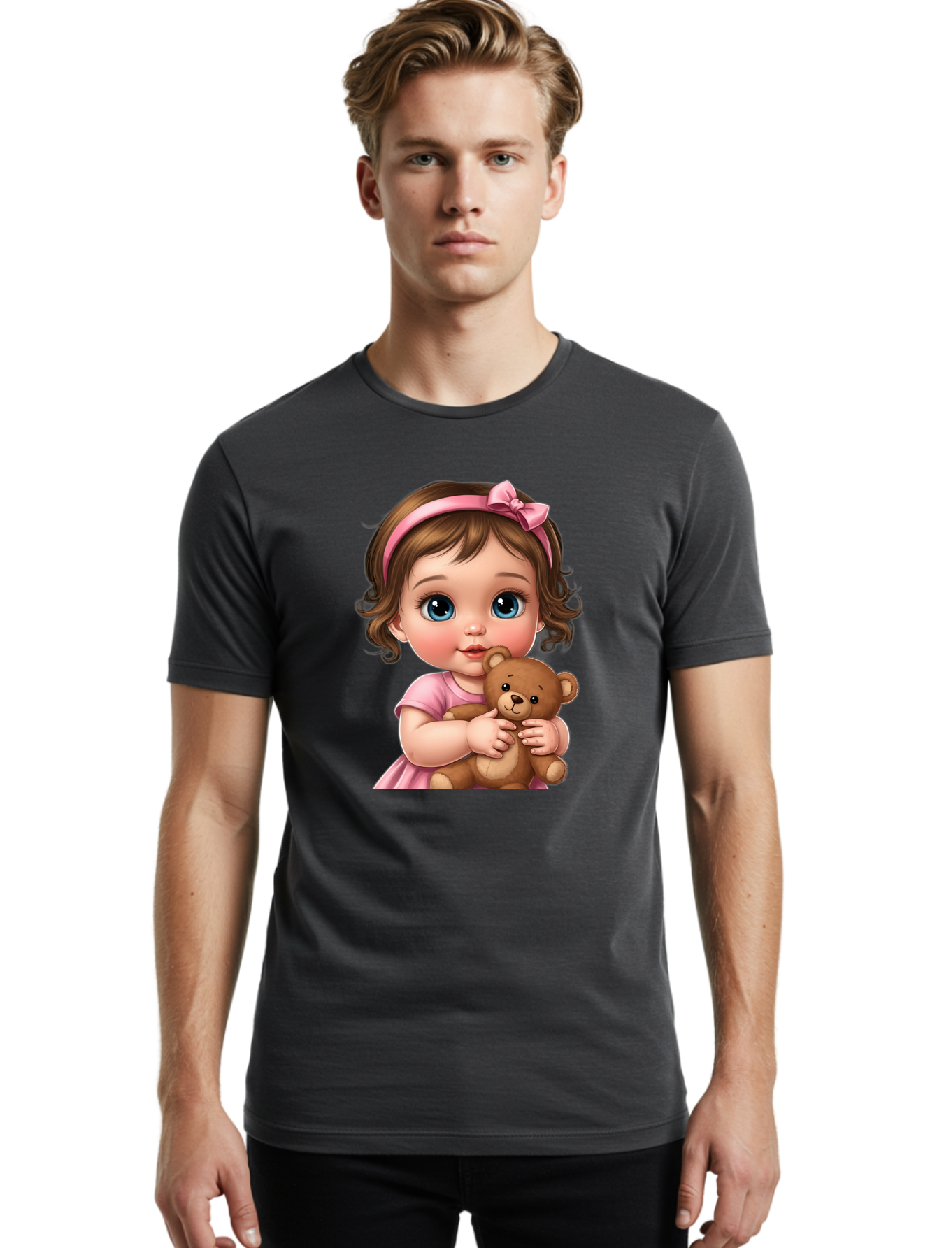 Little-Girl-With-Teddy-Bear Men'S Graphic Tee, 100% Cotton, Comfortable Casual Summer Wear, Machine Washable, Vintage Camera, Old Camera, Antique Camera, Black Camera, Classic Photography, Photography Equipment, Nostalgic Device, Film Camera, Bak826