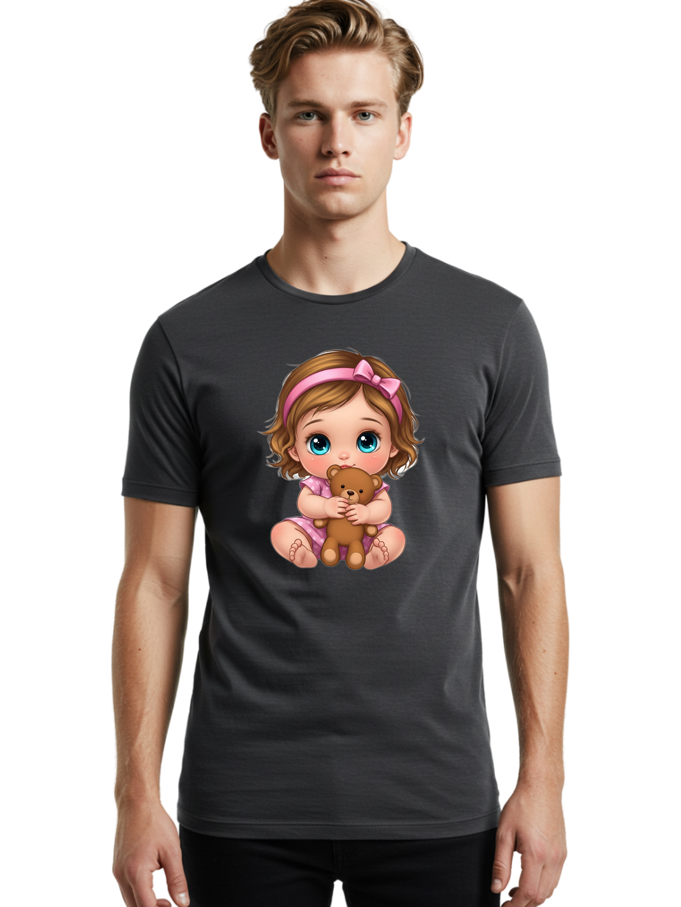 Little-Girl-With-Teddy Men'S Graphic Tee, 100% Cotton, Comfortable Casual Summer Wear, Machine Washable, Vintage Camera, Old Camera, Antique Camera, Black Camera, Classic Photography, Photography Equipment, Nostalgic Device, Film Camera, Bak827