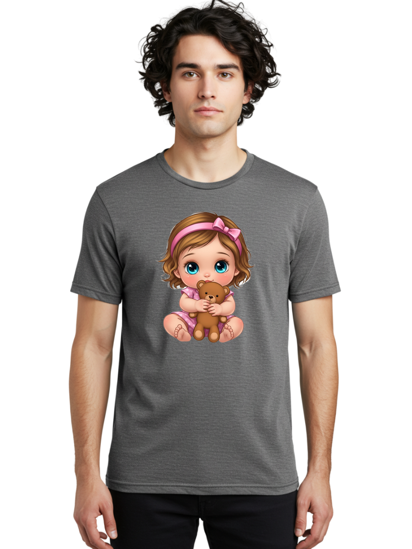 Little-Girl-With-Teddy Men'S Graphic Tee, 100% Cotton, Comfortable Casual Summer Wear, Machine Washable, Vintage Camera, Old Camera, Antique Camera, Black Camera, Classic Photography, Photography Equipment, Nostalgic Device, Film Camera, Bak827