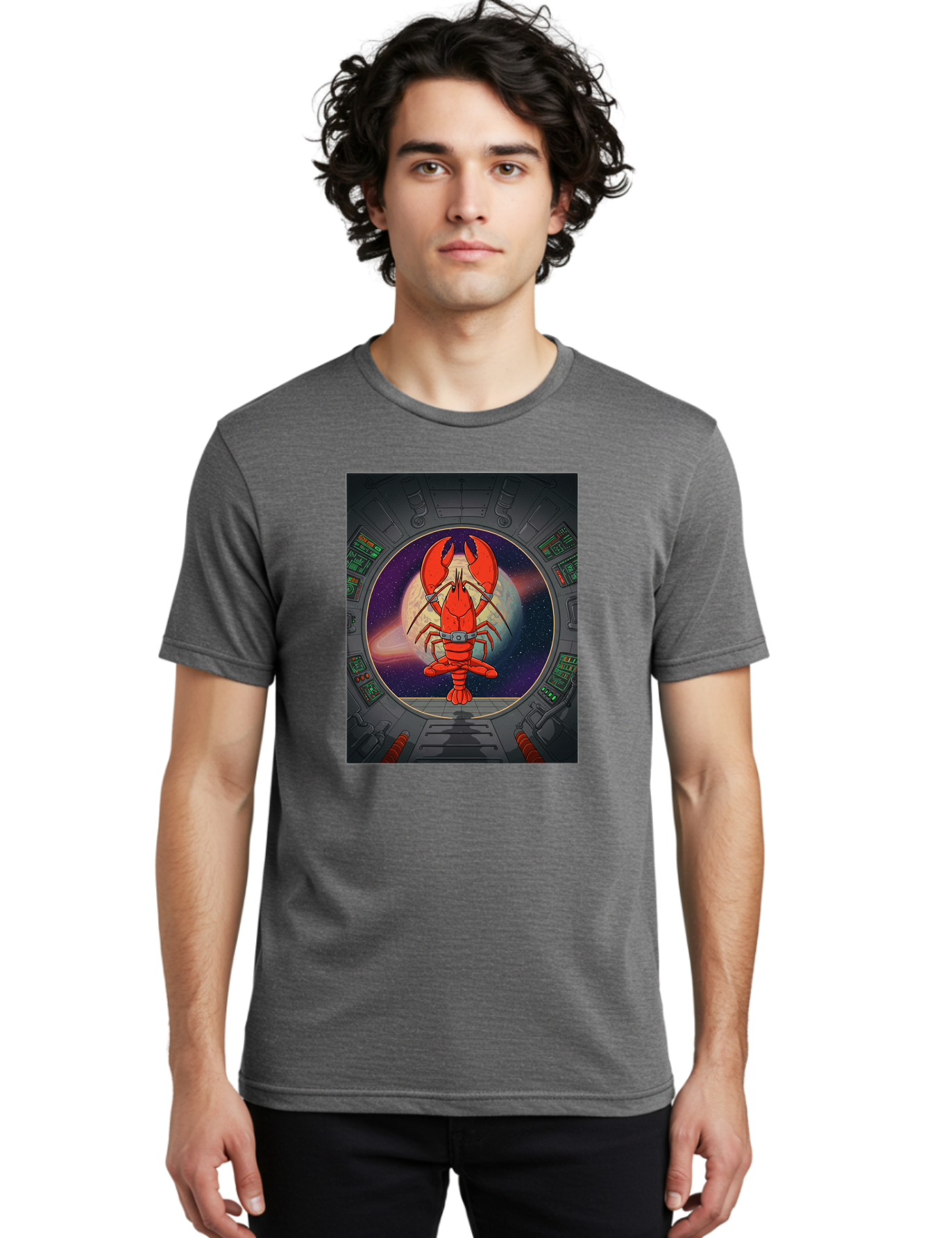 Lobster-In-Space Men'S Graphic Tee, 100% Cotton, Comfortable Casual Summer Wear, Machine Washable, Vintage Camera, Old Camera, Antique Camera, Black Camera, Classic Photography, Photography Equipment, Nostalgic Device, Film Camera, Camera Art Bak832