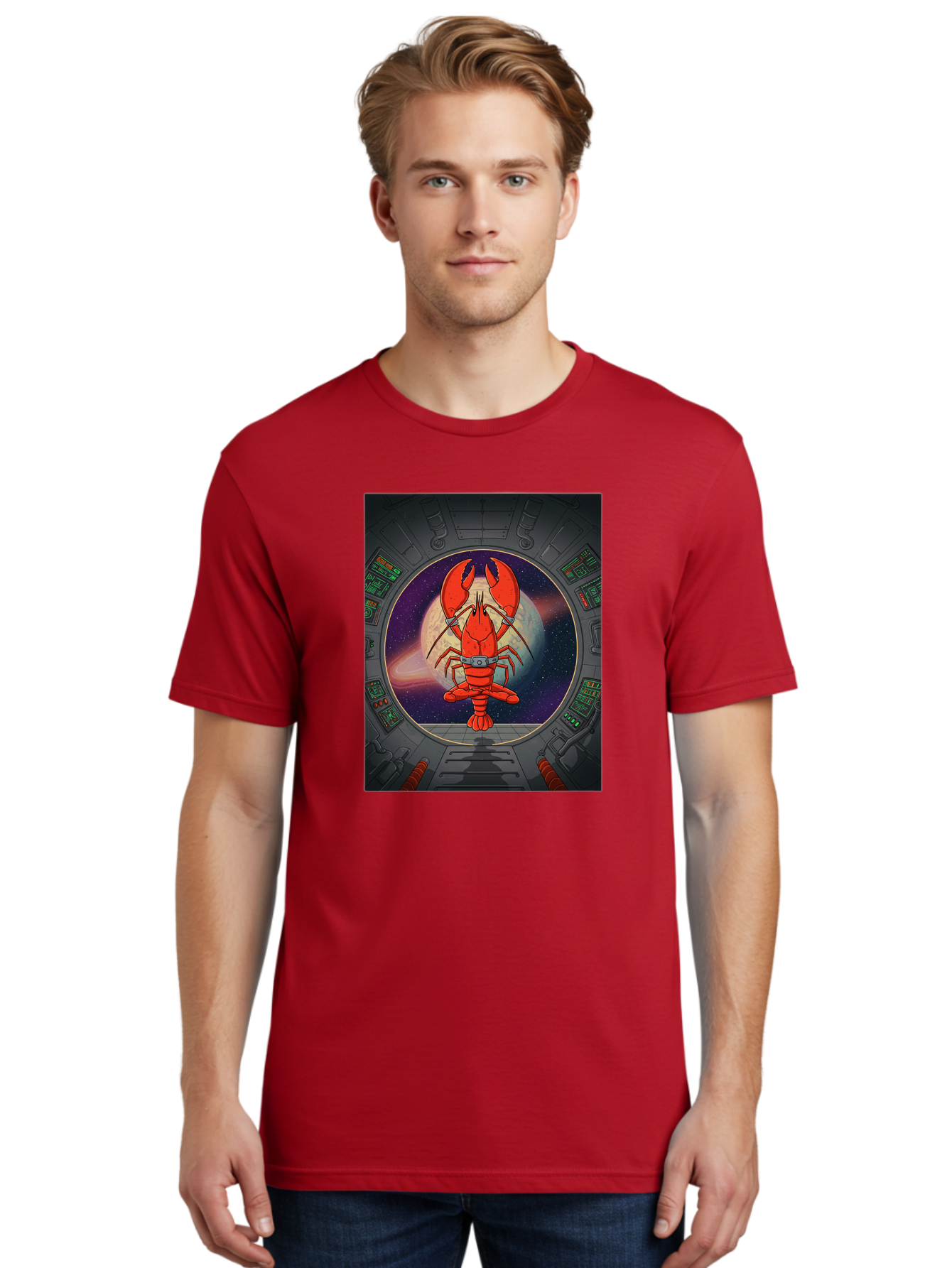 Lobster-In-Space Men'S Graphic Tee, 100% Cotton, Comfortable Casual Summer Wear, Machine Washable, Vintage Camera, Old Camera, Antique Camera, Black Camera, Classic Photography, Photography Equipment, Nostalgic Device, Film Camera, Camera Art Bak832