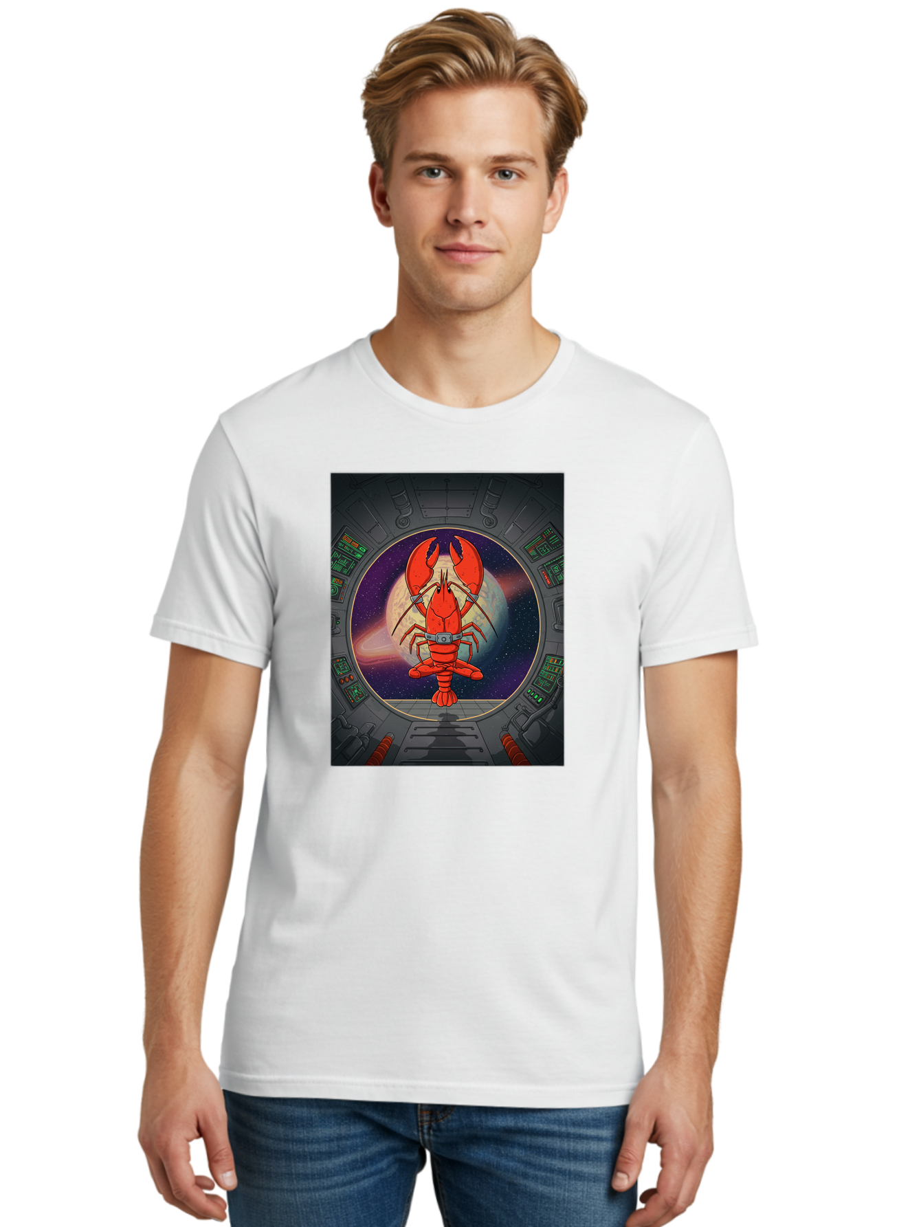 Lobster-In-Space Men'S Graphic Tee, 100% Cotton, Comfortable Casual Summer Wear, Machine Washable, Vintage Camera, Old Camera, Antique Camera, Black Camera, Classic Photography, Photography Equipment, Nostalgic Device, Film Camera, Camera Art Bak832