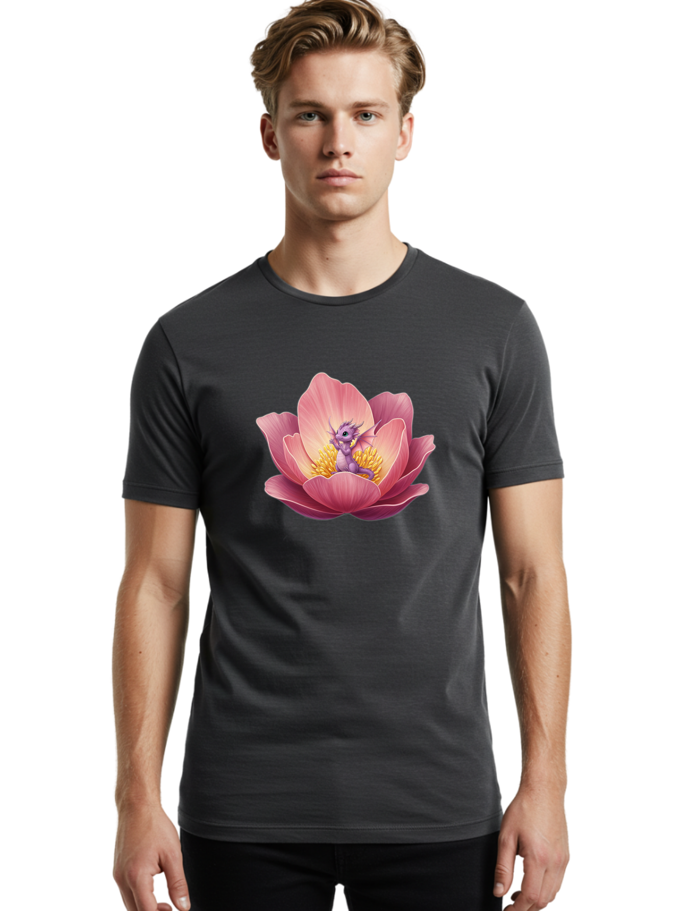 Lotus-Dragon-1 Men'S Graphic Tee, 100% Cotton, Comfortable Casual Summer Wear, Machine Washable, Vintage Camera, Old Camera, Antique Camera, Black Camera, Classic Photography, Photography Equipment, Nostalgic Device, Film Camera, Camera Art Bak835