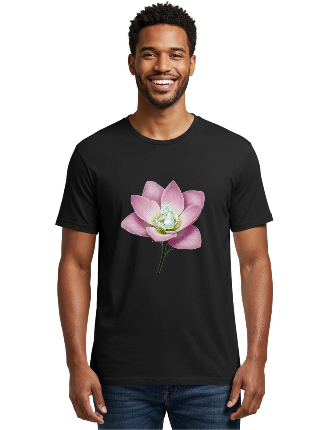 Lotus-Flower-1 Men'S Graphic Tee, 100% Cotton, Comfortable Casual Summer Wear, Machine Washable, Vintage Camera, Old Camera, Antique Camera, Black Camera, Classic Photography, Photography Equipment, Nostalgic Device, Film Camera, Camera Art Bak837