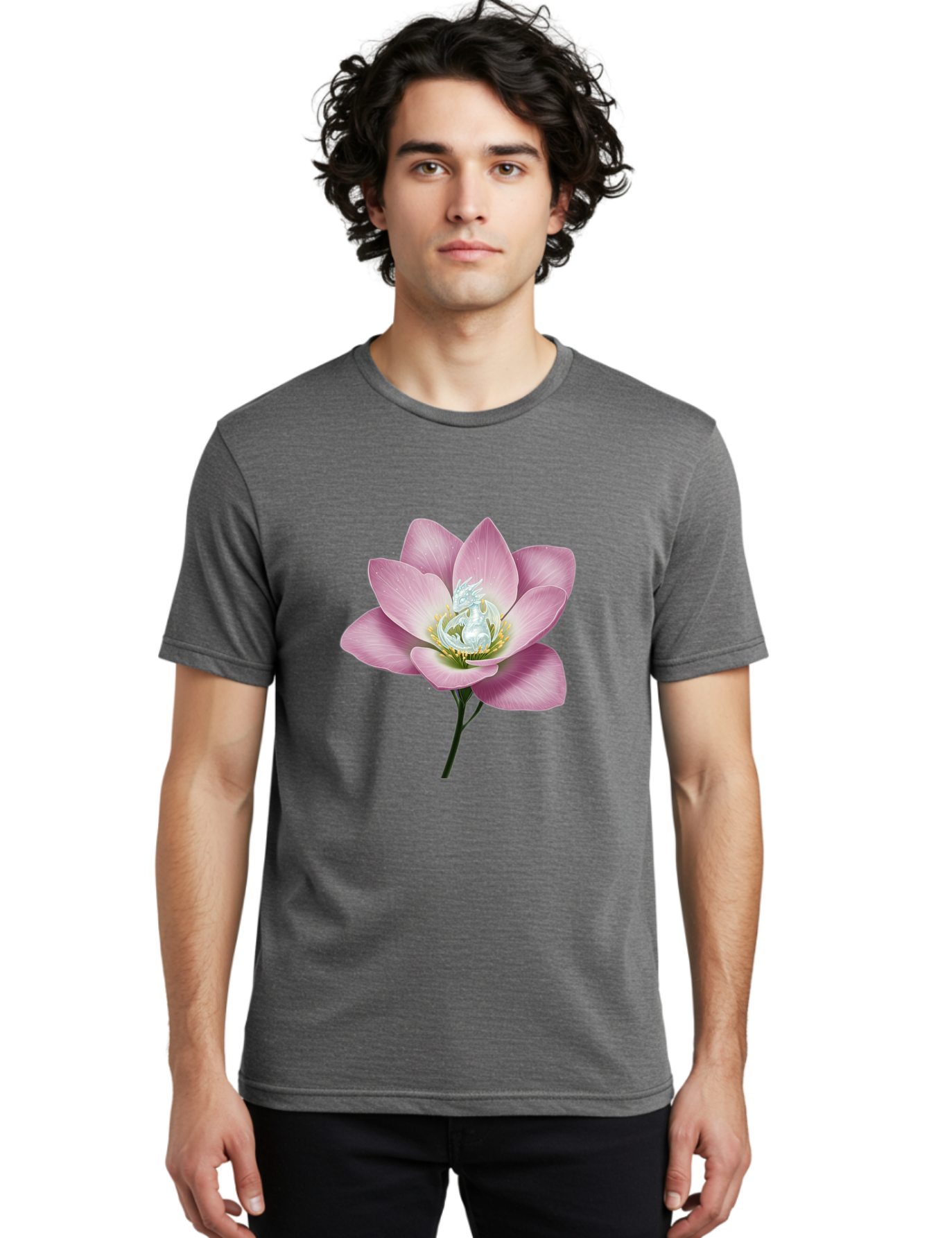 Lotus-Flower-1 Men'S Graphic Tee, 100% Cotton, Comfortable Casual Summer Wear, Machine Washable, Vintage Camera, Old Camera, Antique Camera, Black Camera, Classic Photography, Photography Equipment, Nostalgic Device, Film Camera, Camera Art Bak837