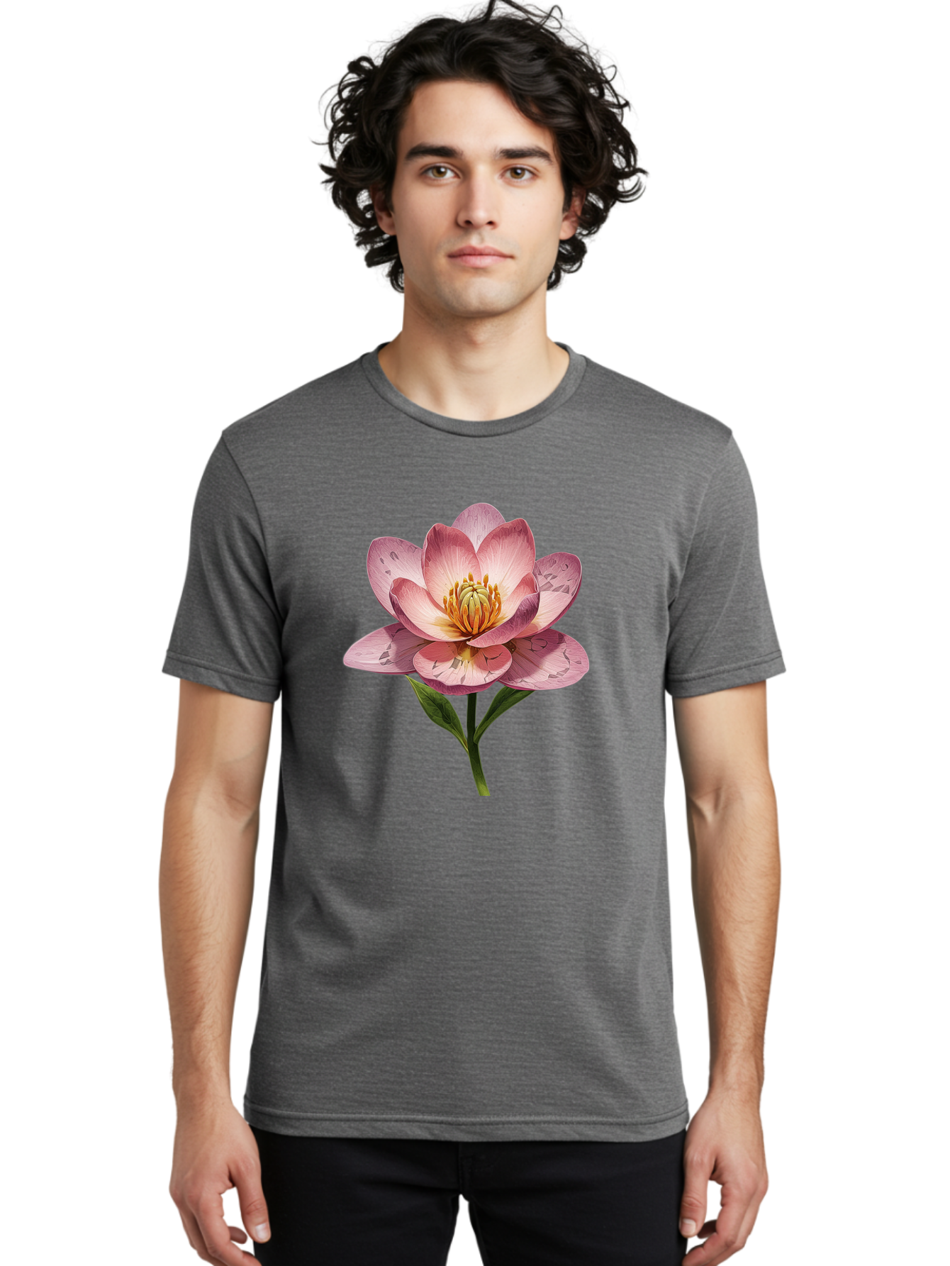 Lotus-Flower-2 Men'S Graphic Tee, 100% Cotton, Comfortable Casual Summer Wear, Machine Washable, Vintage Camera, Old Camera, Antique Camera, Black Camera, Classic Photography, Photography Equipment, Nostalgic Device, Film Camera, Camera Art Bak838