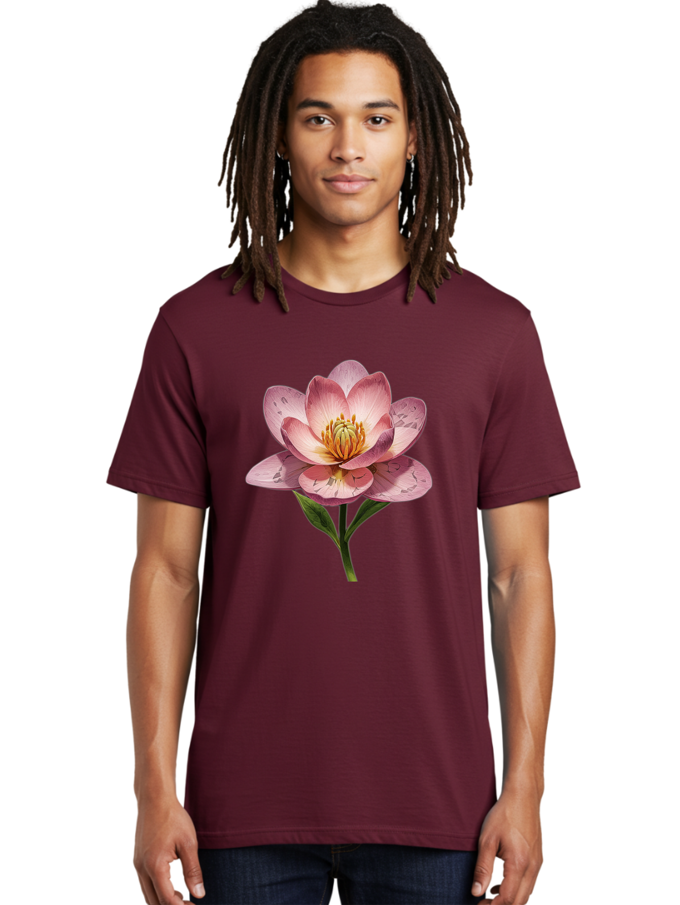 Lotus-Flower-2 Men'S Graphic Tee, 100% Cotton, Comfortable Casual Summer Wear, Machine Washable, Vintage Camera, Old Camera, Antique Camera, Black Camera, Classic Photography, Photography Equipment, Nostalgic Device, Film Camera, Camera Art Bak838