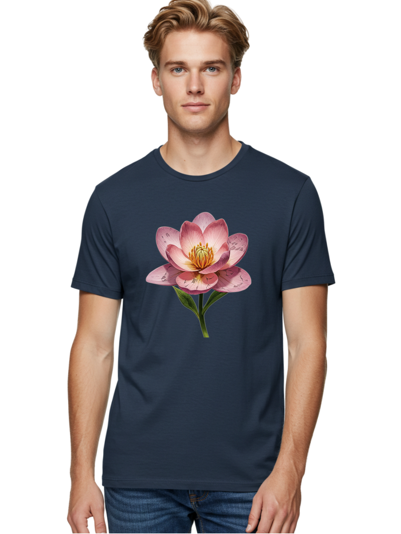 Lotus-Flower-2 Men'S Graphic Tee, 100% Cotton, Comfortable Casual Summer Wear, Machine Washable, Vintage Camera, Old Camera, Antique Camera, Black Camera, Classic Photography, Photography Equipment, Nostalgic Device, Film Camera, Camera Art Bak838