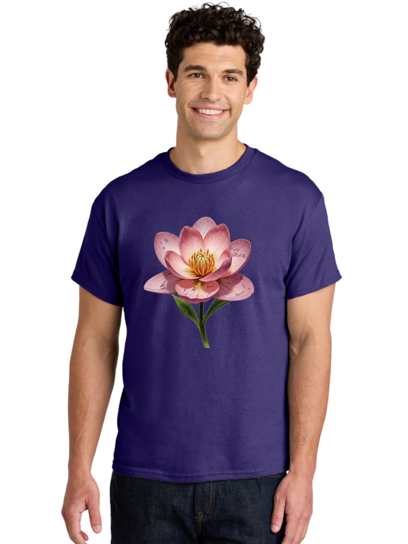 Lotus-Flower-2 Men'S Graphic Tee, 100% Cotton, Comfortable Casual Summer Wear, Machine Washable, Vintage Camera, Old Camera, Antique Camera, Black Camera, Classic Photography, Photography Equipment, Nostalgic Device, Film Camera, Camera Art Bak838