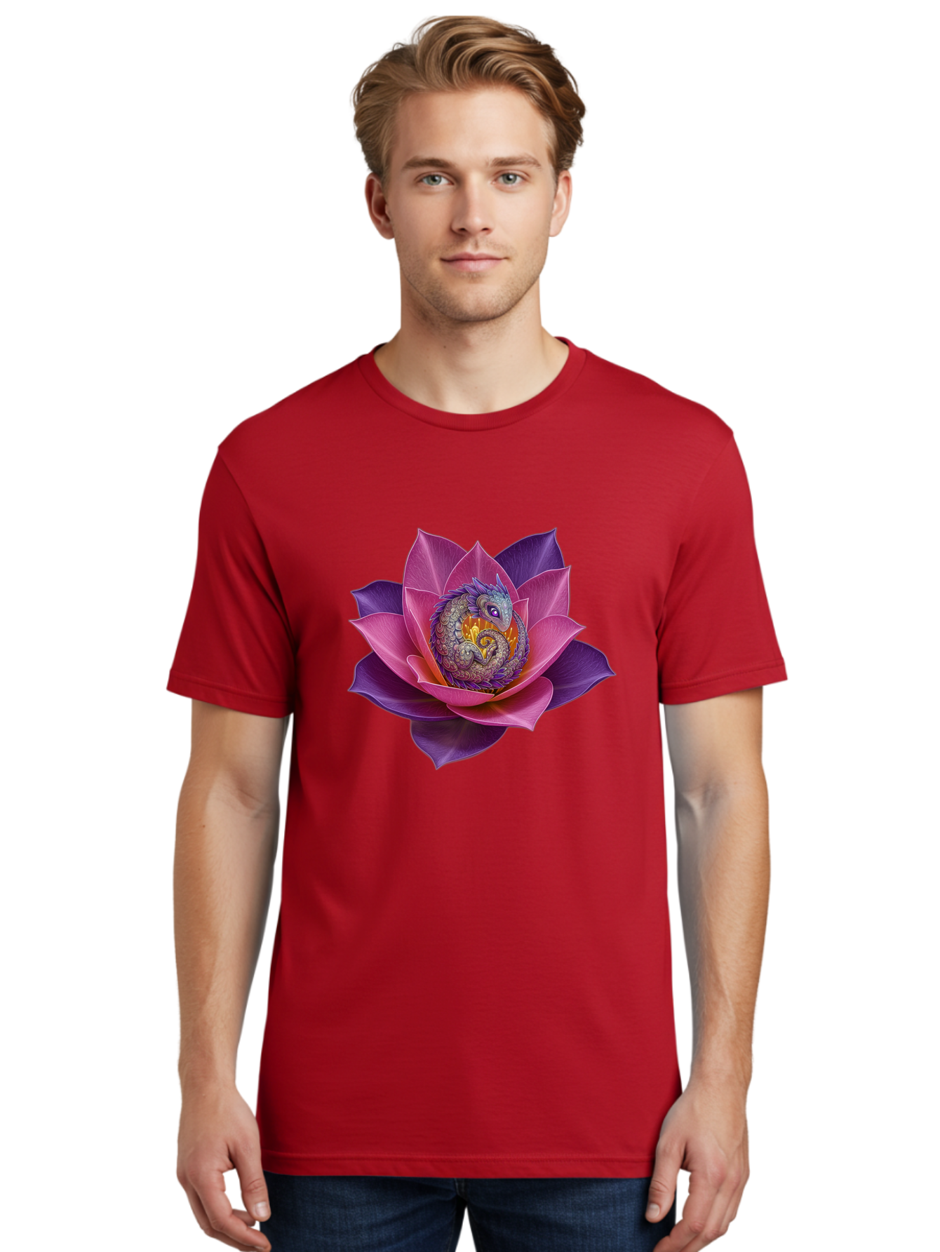 Lotus-Flower-With-Dragon Men'S Graphic Tee, 100% Cotton, Comfortable Casual Summer Wear, Machine Washable, Vintage Camera, Old Camera, Antique Camera, Black Camera, Classic Photography, Photography Equipment, Nostalgic Device, Film Camera, Bak840