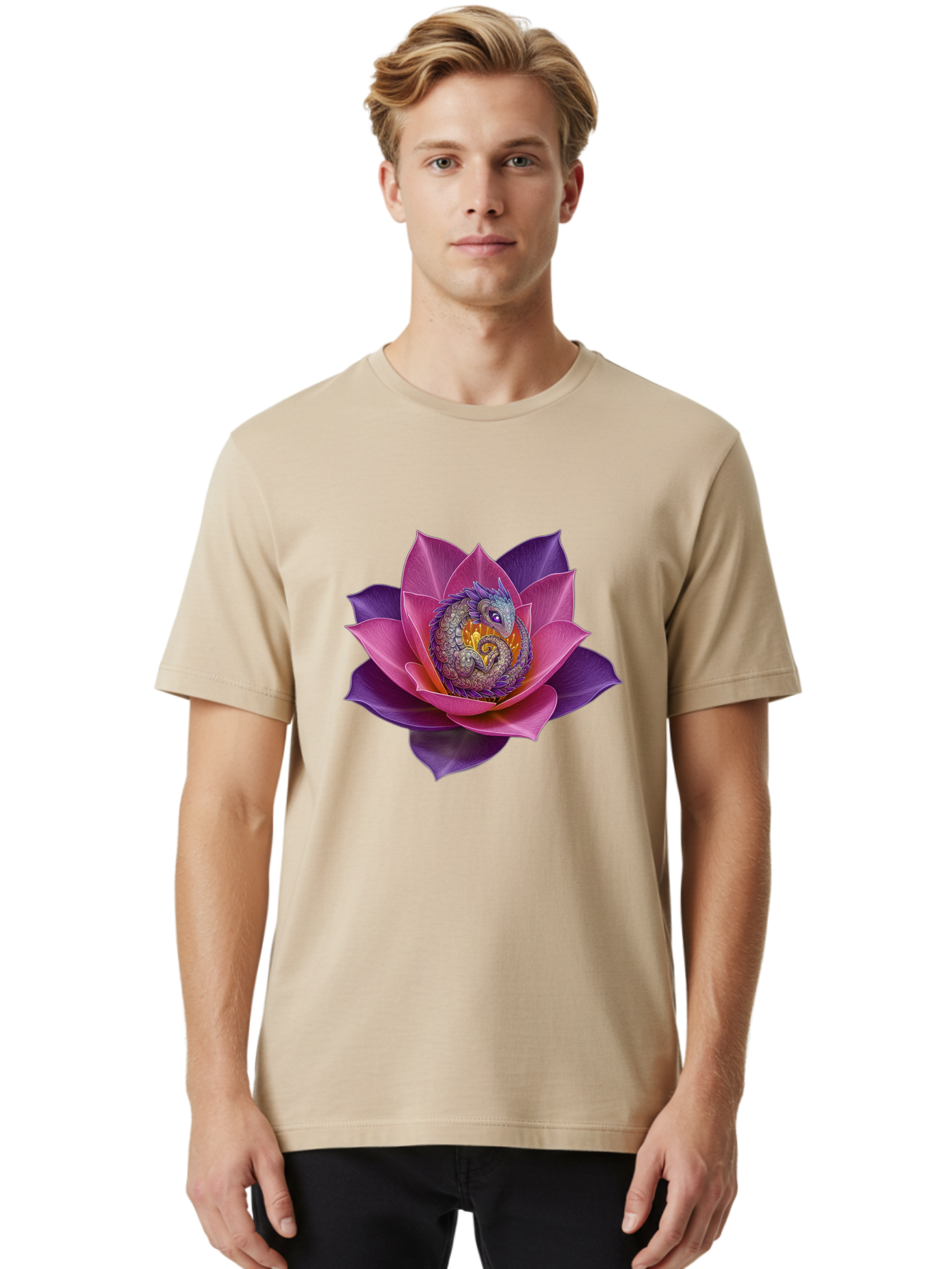 Lotus-Flower-With-Dragon Men'S Graphic Tee, 100% Cotton, Comfortable Casual Summer Wear, Machine Washable, Vintage Camera, Old Camera, Antique Camera, Black Camera, Classic Photography, Photography Equipment, Nostalgic Device, Film Camera, Bak840