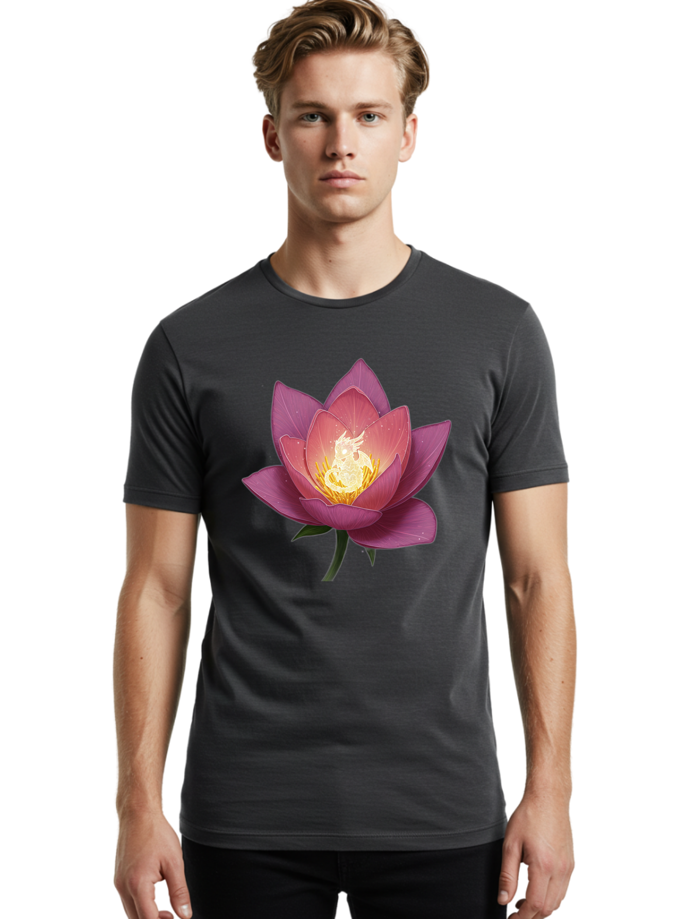 Lotus-Flower Men'S Graphic Tee, 100% Cotton, Comfortable Casual Summer Wear, Machine Washable, Vintage Camera, Old Camera, Antique Camera, Black Camera, Classic Photography, Photography Equipment, Nostalgic Device, Film Camera, Camera Art Bak841