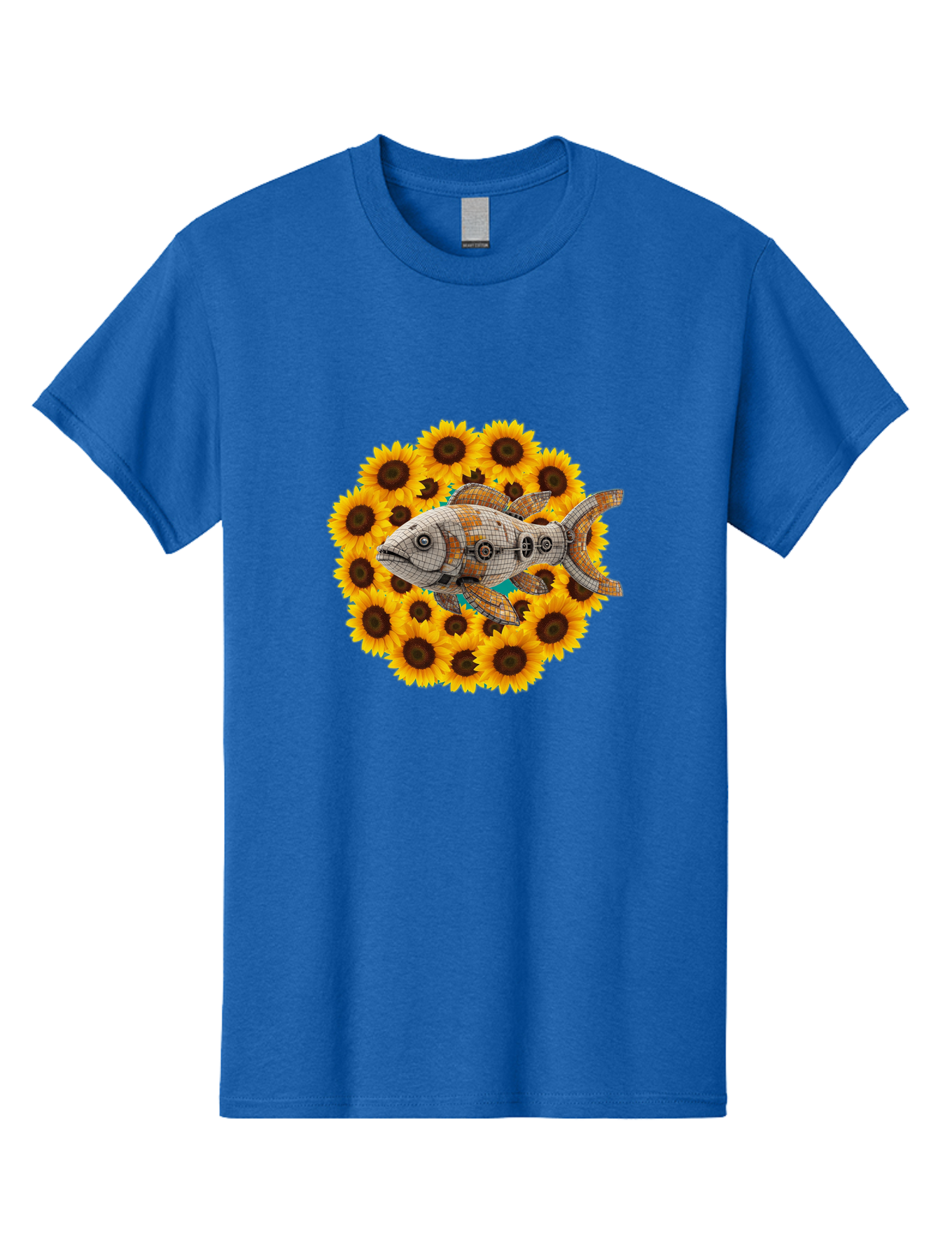 Mechanical-Fish-Sunflowers Men'S Graphic Tee, 100% Cotton, Comfortable Casual Summer Wear, Machine Washable, Vintage Camera, Old Camera, Antique Camera, Black Camera, Classic Photography, Photography Equipment, Nostalgic Device, Film Camera, Bak857