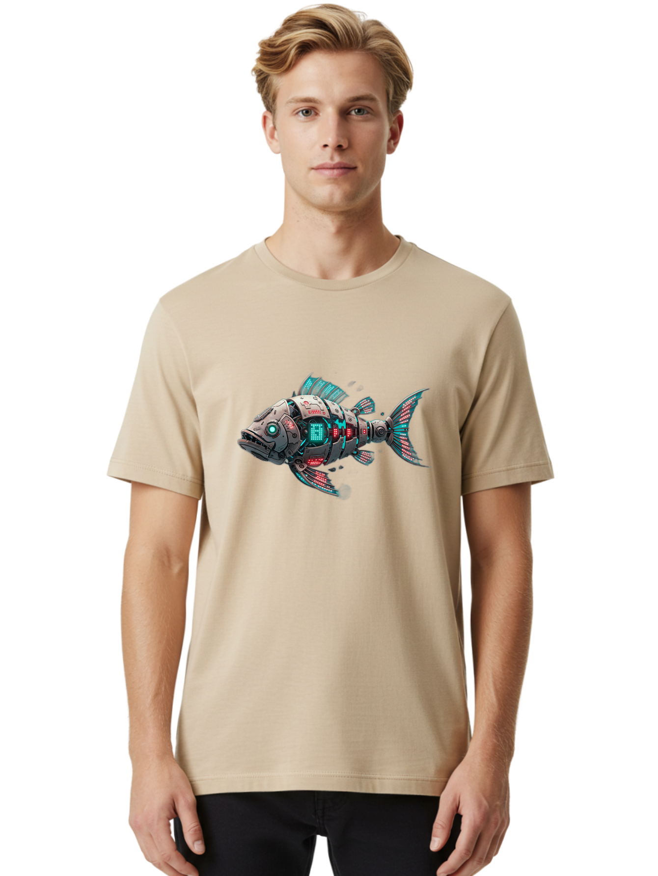 Mechanical-Fish Men'S Graphic Tee, 100% Cotton, Comfortable Casual Summer Wear, Machine Washable, Vintage Camera, Old Camera, Antique Camera, Black Camera, Classic Photography, Photography Equipment, Nostalgic Device, Film Camera, Camera Art Bak858