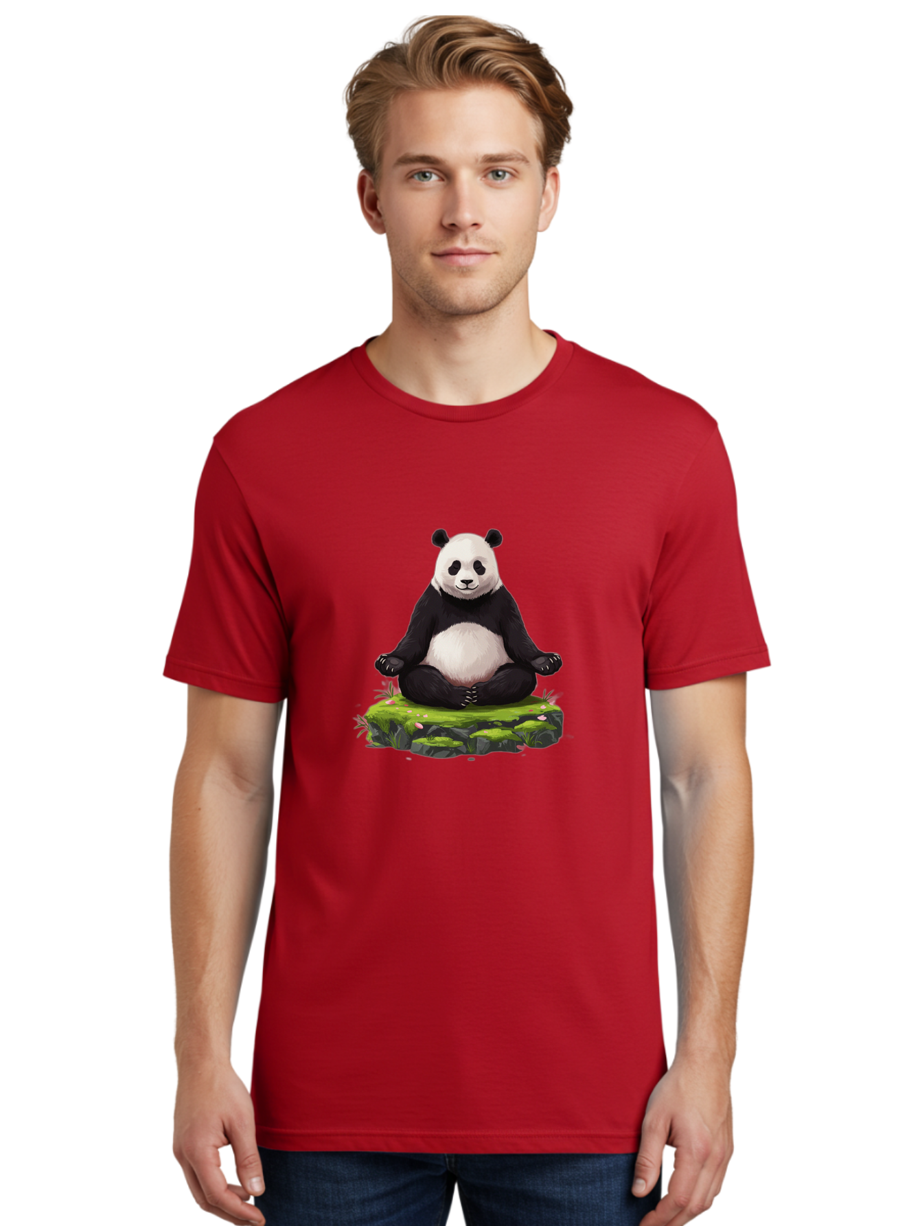 Meditating-Panda-1 Men'S Graphic Tee, 100% Cotton, Comfortable Casual Summer Wear, Machine Washable, Vintage Camera, Old Camera, Antique Camera, Black Camera, Classic Photography, Photography Equipment, Nostalgic Device, Film Camera, Bak860