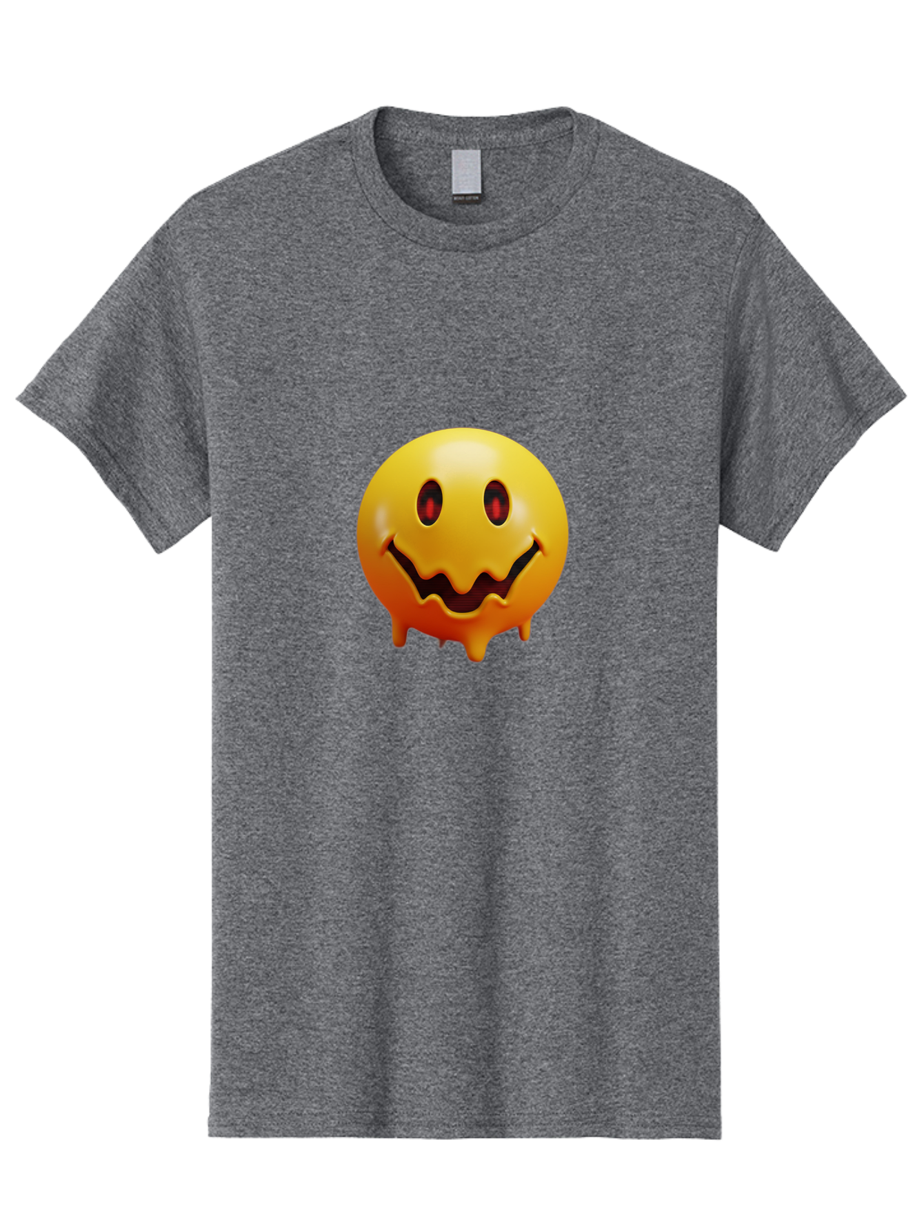 Melting-Smiley-Face Men'S Graphic Tee, 100% Cotton, Comfortable Casual Summer Wear, Machine Washable, Vintage Camera, Old Camera, Antique Camera, Black Camera, Classic Photography, Photography Equipment, Nostalgic Device, Film Camera, Bak874