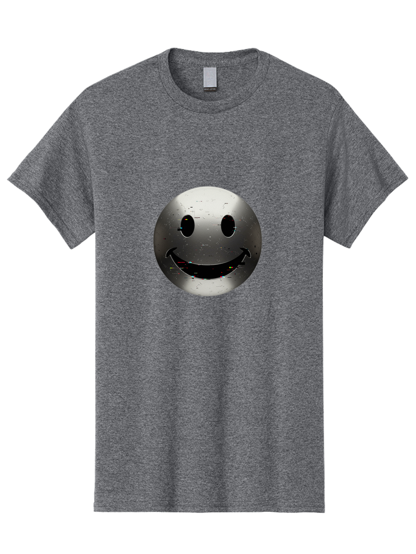 Metal-Smiley-Face Men'S Graphic Tee, 100% Cotton, Comfortable Casual Summer Wear, Machine Washable, Vintage Camera, Old Camera, Antique Camera, Black Camera, Classic Photography, Photography Equipment, Nostalgic Device, Film Camera, Camera Art Bak878
