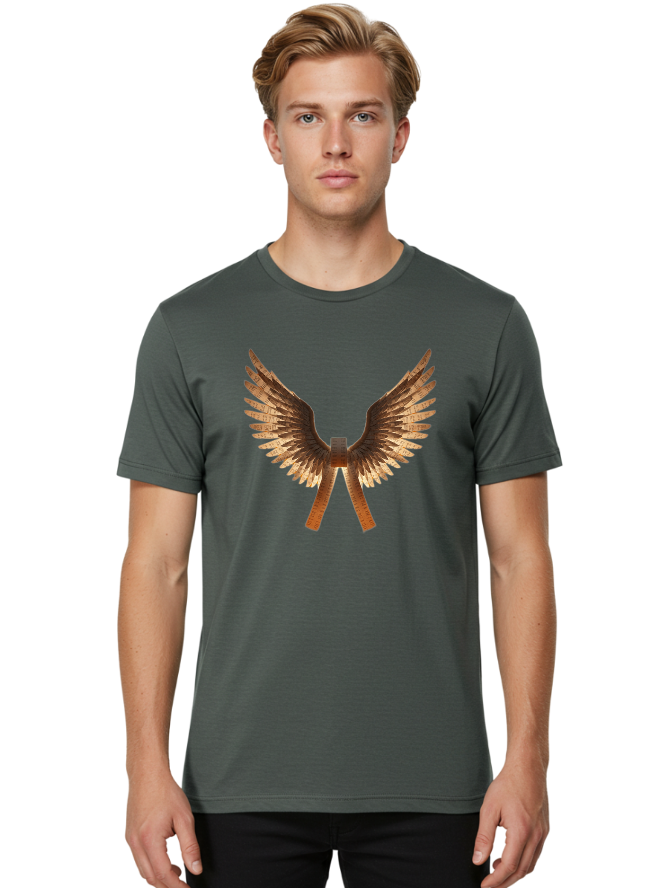 Metallic-Bird-Wings Men'S Graphic Tee, 100% Cotton, Comfortable Casual Summer Wear, Machine Washable, Vintage Camera, Old Camera, Antique Camera, Black Camera, Classic Photography, Photography Equipment, Nostalgic Device, Film Camera, Bak880