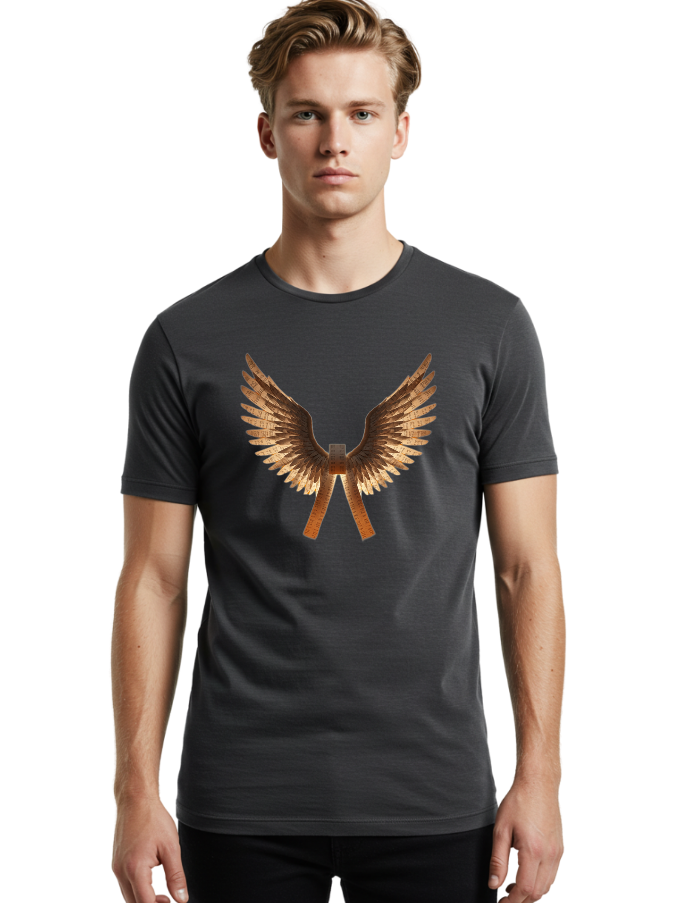 Metallic-Bird-Wings Men'S Graphic Tee, 100% Cotton, Comfortable Casual Summer Wear, Machine Washable, Vintage Camera, Old Camera, Antique Camera, Black Camera, Classic Photography, Photography Equipment, Nostalgic Device, Film Camera, Bak880