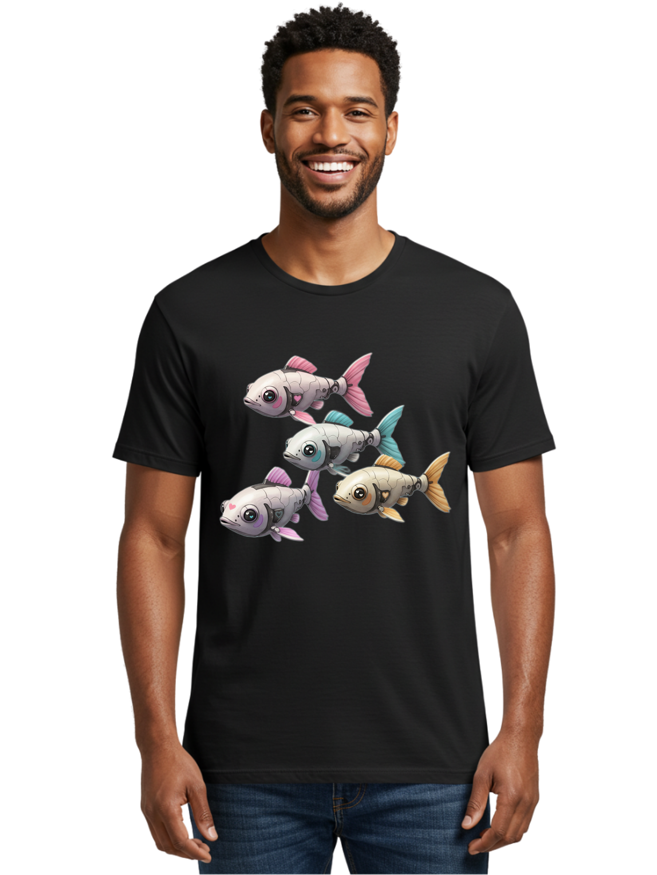 Metallic-Fish Men'S Graphic Tee, 100% Cotton, Comfortable Casual Summer Wear, Machine Washable, Vintage Camera, Old Camera, Antique Camera, Black Camera, Classic Photography, Photography Equipment, Nostalgic Device, Film Camera, Camera Art Bak883