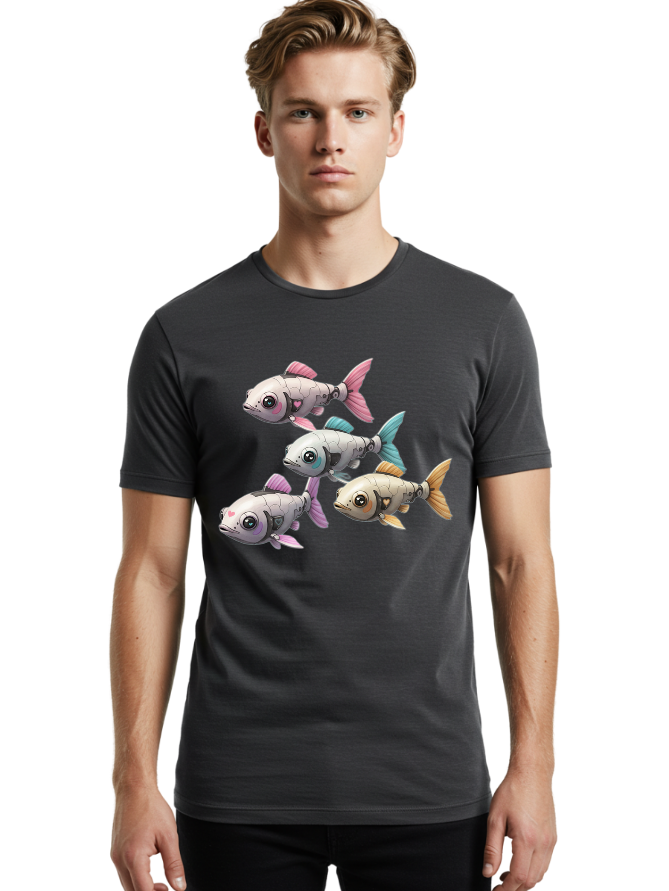 Metallic-Fish Men'S Graphic Tee, 100% Cotton, Comfortable Casual Summer Wear, Machine Washable, Vintage Camera, Old Camera, Antique Camera, Black Camera, Classic Photography, Photography Equipment, Nostalgic Device, Film Camera, Camera Art Bak883