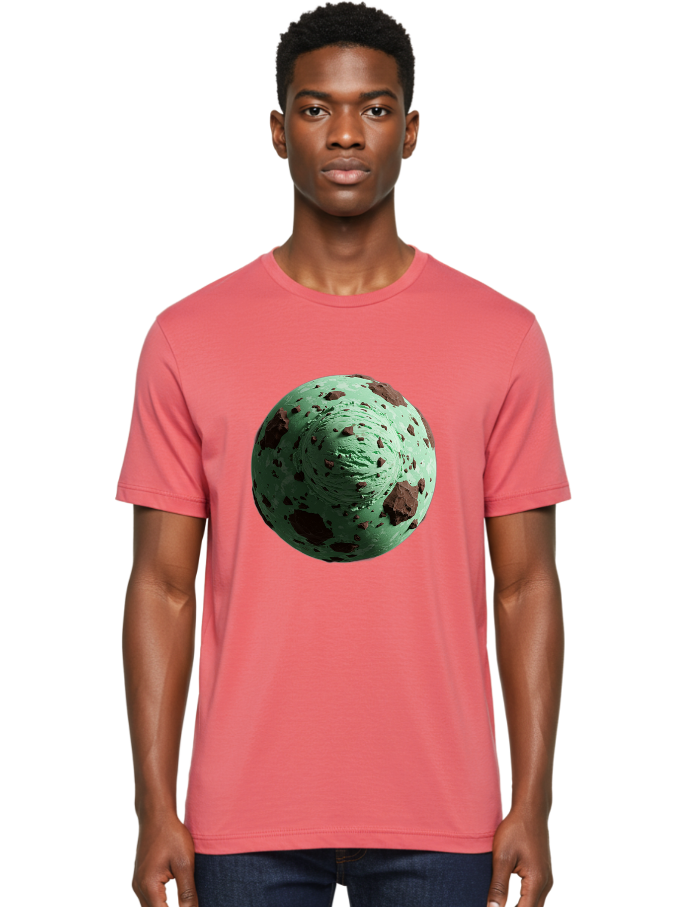 Mint-Chocolate-Chip-Ice-Cream Men'S Graphic Tee, 100% Cotton, Comfortable Casual Summer Wear, Machine Washable, Vintage Camera, Old Camera, Antique Camera, Black Camera, Classic Photography, Photography Equipment, Nostalgic Device, Bak887