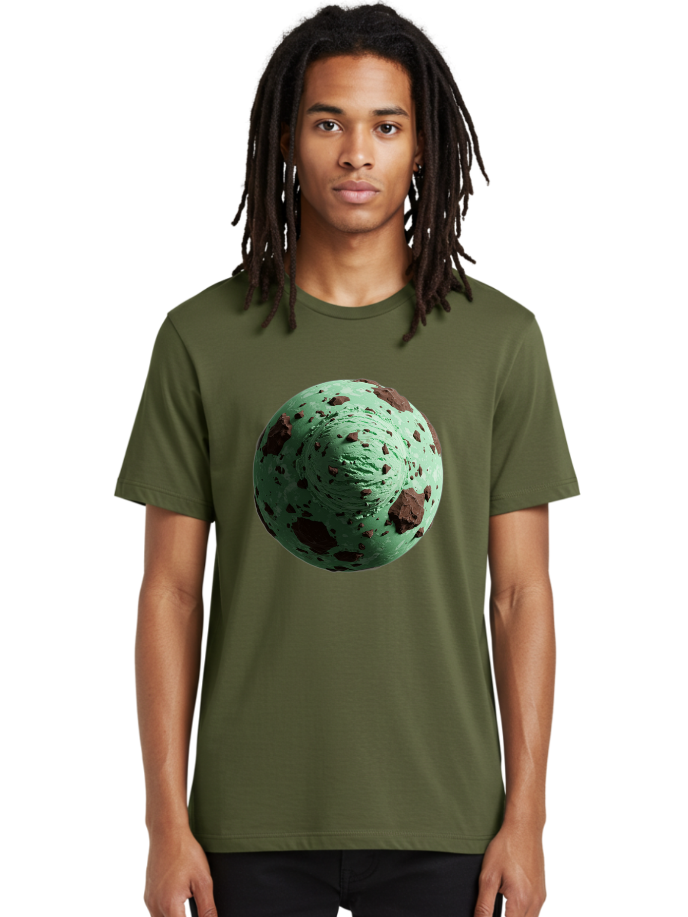 Mint-Chocolate-Chip-Ice-Cream Men'S Graphic Tee, 100% Cotton, Comfortable Casual Summer Wear, Machine Washable, Vintage Camera, Old Camera, Antique Camera, Black Camera, Classic Photography, Photography Equipment, Nostalgic Device, Bak887