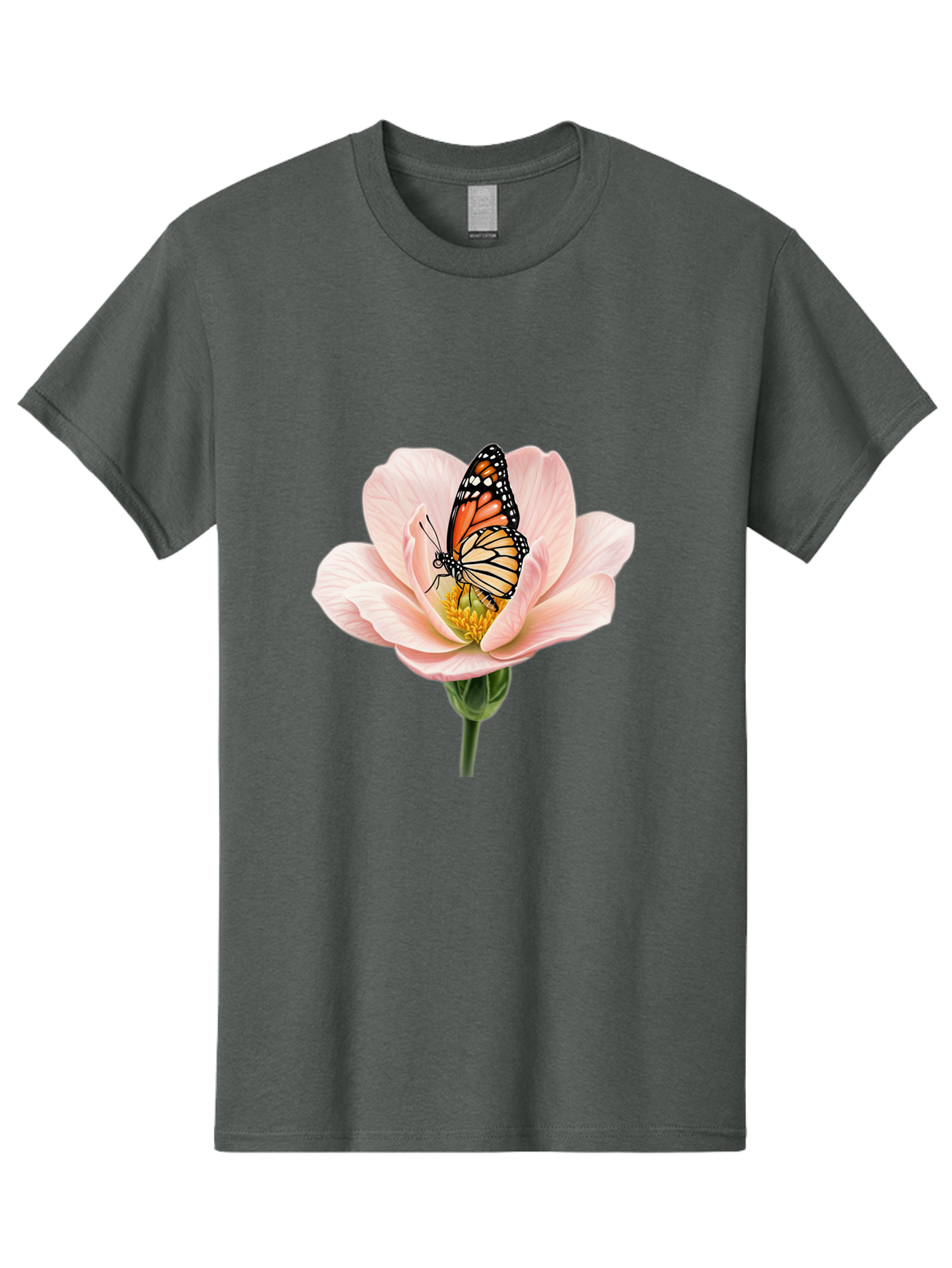 Monarch-On-Pink-Flower Men'S Graphic Tee, 100% Cotton, Comfortable Casual Summer Wear, Machine Washable, Vintage Camera, Old Camera, Antique Camera, Black Camera, Classic Photography, Photography Equipment, Nostalgic Device, Film Camera, Bak890