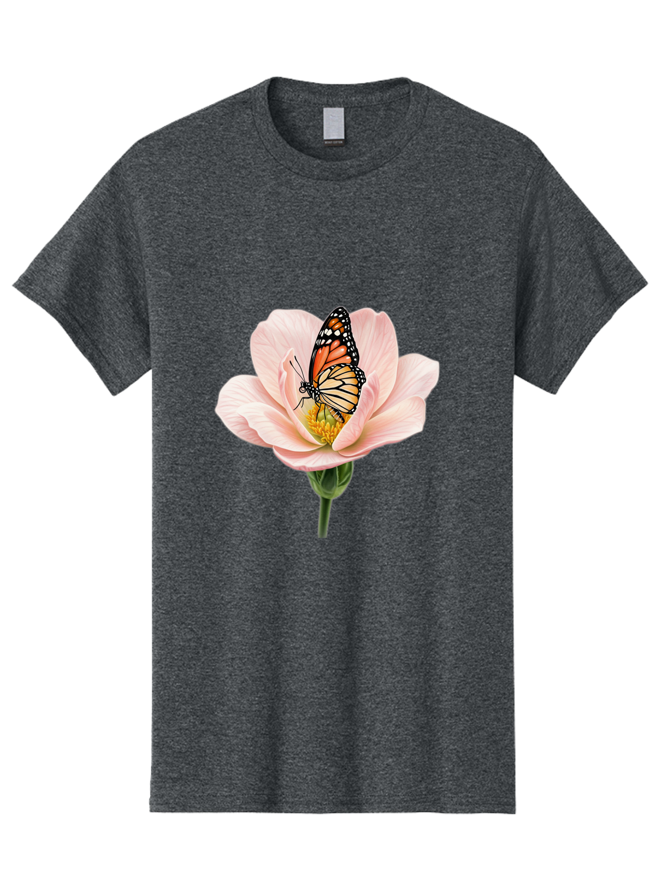 Monarch-On-Pink-Flower Men'S Graphic Tee, 100% Cotton, Comfortable Casual Summer Wear, Machine Washable, Vintage Camera, Old Camera, Antique Camera, Black Camera, Classic Photography, Photography Equipment, Nostalgic Device, Film Camera, Bak890