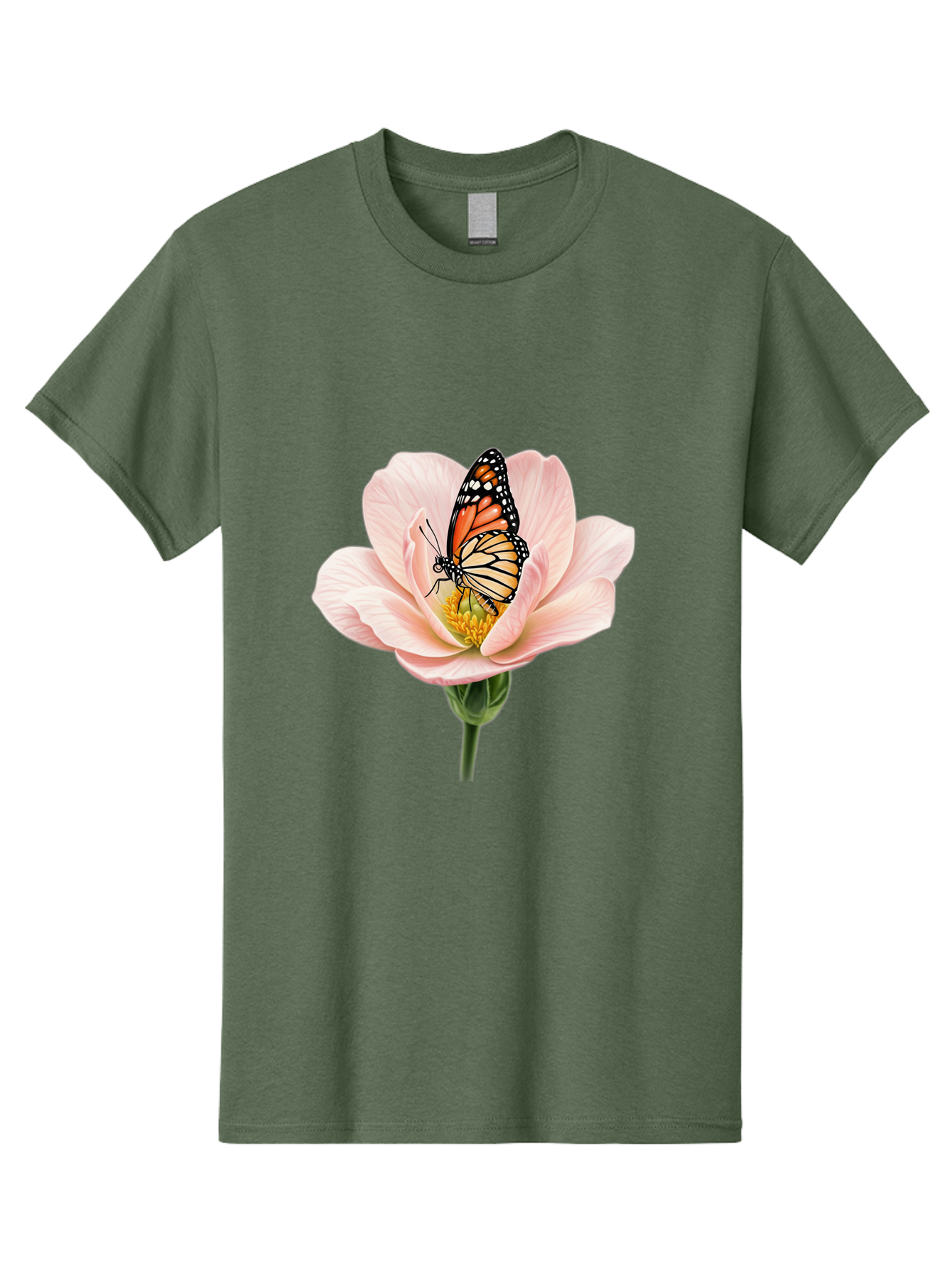 Monarch-On-Pink-Flower Men'S Graphic Tee, 100% Cotton, Comfortable Casual Summer Wear, Machine Washable, Vintage Camera, Old Camera, Antique Camera, Black Camera, Classic Photography, Photography Equipment, Nostalgic Device, Film Camera, Bak890