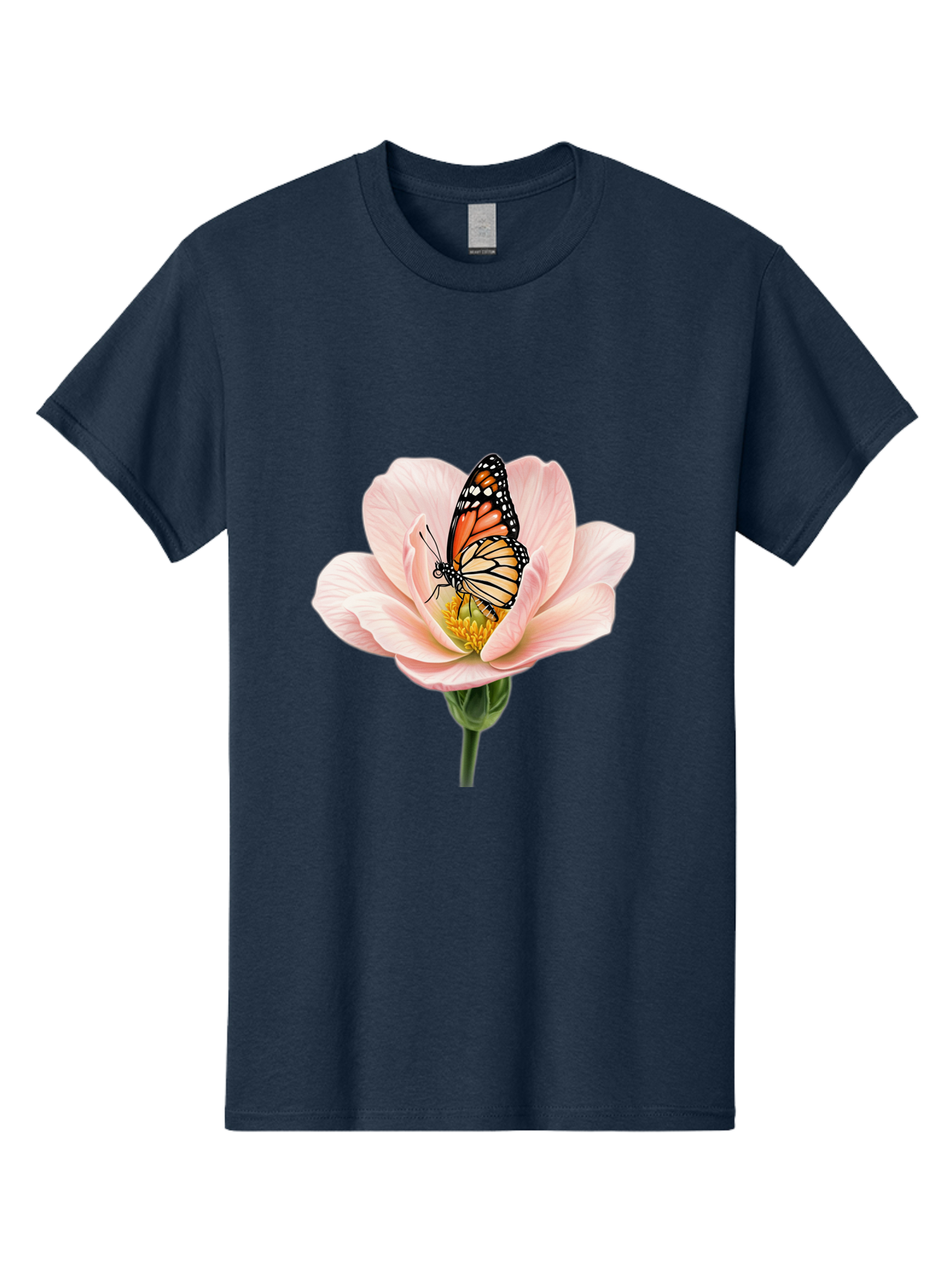 Monarch-On-Pink-Flower Men'S Graphic Tee, 100% Cotton, Comfortable Casual Summer Wear, Machine Washable, Vintage Camera, Old Camera, Antique Camera, Black Camera, Classic Photography, Photography Equipment, Nostalgic Device, Film Camera, Bak890