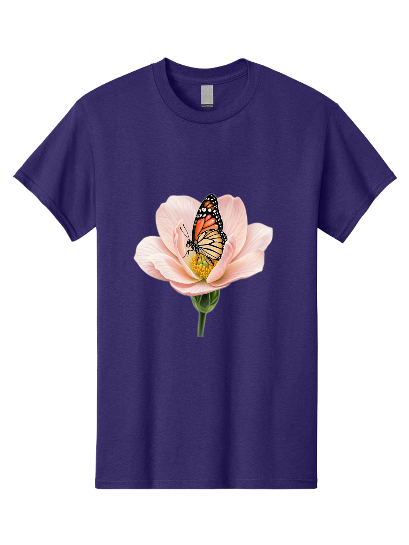Monarch-On-Pink-Flower Men'S Graphic Tee, 100% Cotton, Comfortable Casual Summer Wear, Machine Washable, Vintage Camera, Old Camera, Antique Camera, Black Camera, Classic Photography, Photography Equipment, Nostalgic Device, Film Camera, Bak890