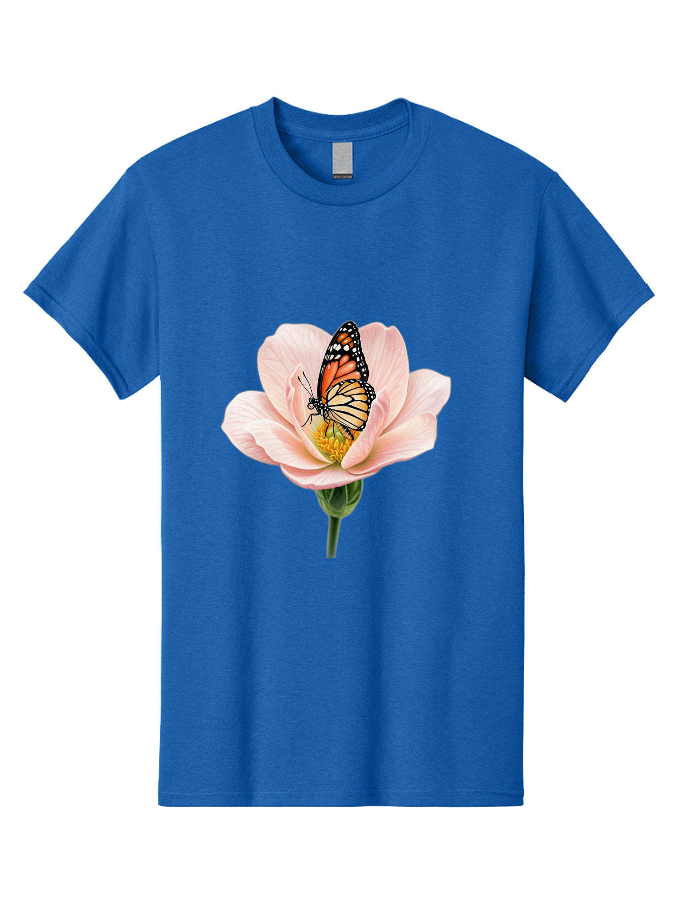 Monarch-On-Pink-Flower Men'S Graphic Tee, 100% Cotton, Comfortable Casual Summer Wear, Machine Washable, Vintage Camera, Old Camera, Antique Camera, Black Camera, Classic Photography, Photography Equipment, Nostalgic Device, Film Camera, Bak890