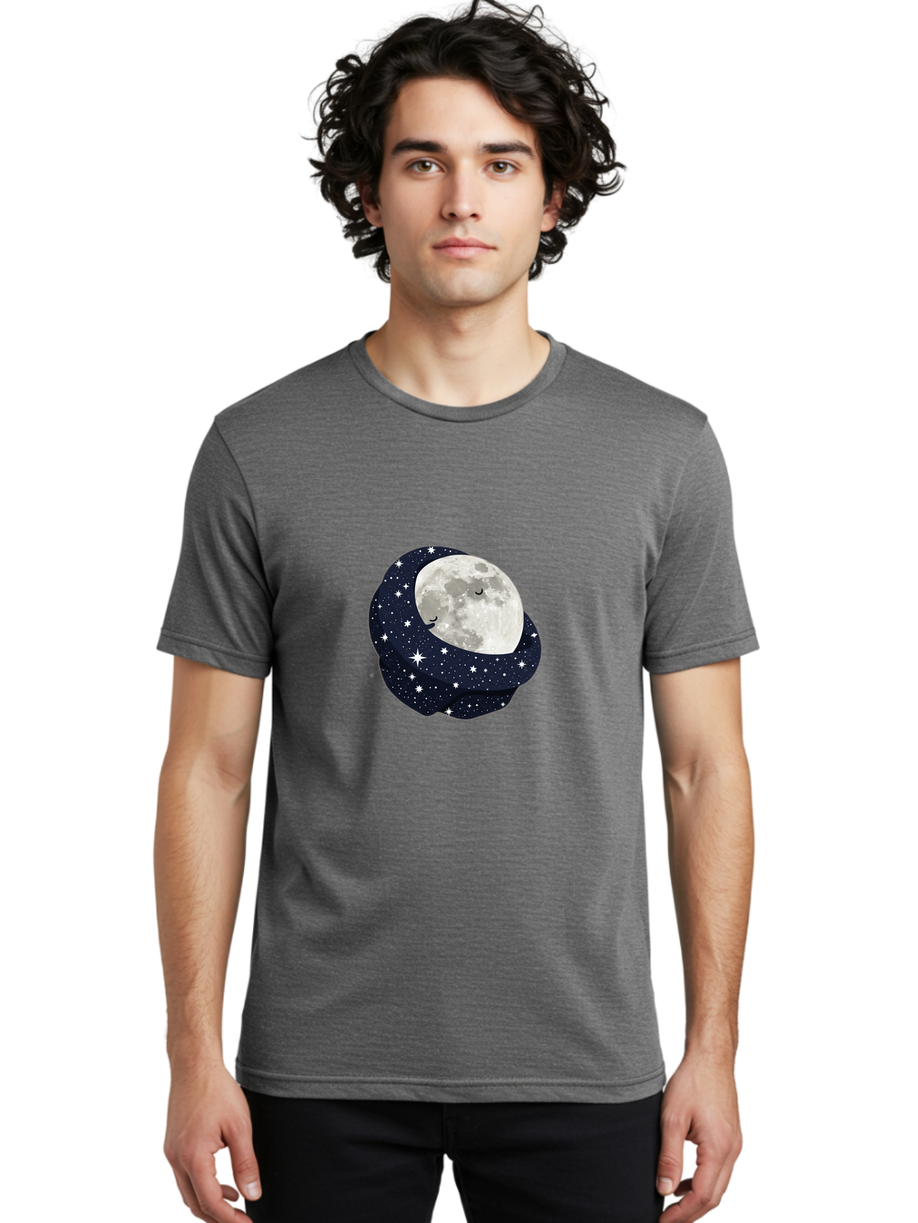 Moon-With-Stars Men'S Graphic Tee, 100% Cotton, Comfortable Casual Summer Wear, Machine Washable, Vintage Camera, Old Camera, Antique Camera, Black Camera, Classic Photography, Photography Equipment, Nostalgic Device, Film Camera, Camera Art Bak900