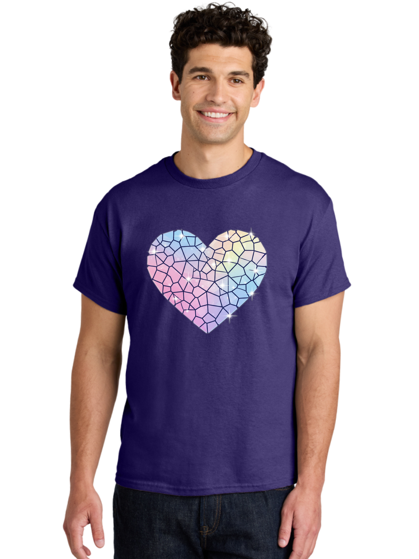 Mosaic-Heart-1 Men'S Graphic Tee, 100% Cotton, Comfortable Casual Summer Wear, Machine Washable, Vintage Camera, Old Camera, Antique Camera, Black Camera, Classic Photography, Photography Equipment, Nostalgic Device, Film Camera, Camera Art Bak904