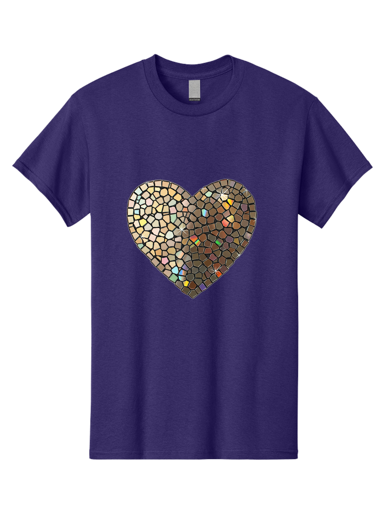 Mosaic-Heart-2 Men'S Graphic Tee, 100% Cotton, Comfortable Casual Summer Wear, Machine Washable, Vintage Camera, Old Camera, Antique Camera, Black Camera, Classic Photography, Photography Equipment, Nostalgic Device, Film Camera, Camera Art Bak905
