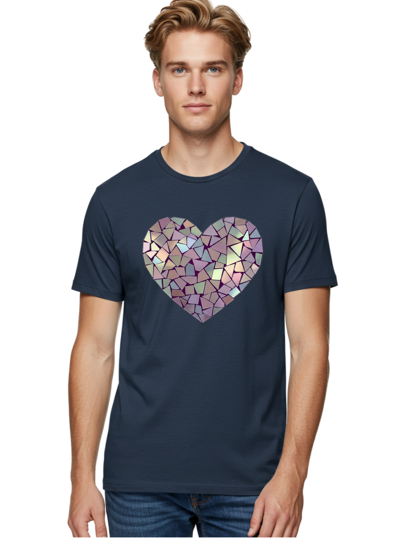 Mosaic-Heart Men'S Graphic Tee, 100% Cotton, Comfortable Casual Summer Wear, Machine Washable, Vintage Camera, Old Camera, Antique Camera, Black Camera, Classic Photography, Photography Equipment, Nostalgic Device, Film Camera, Camera Art Bak906