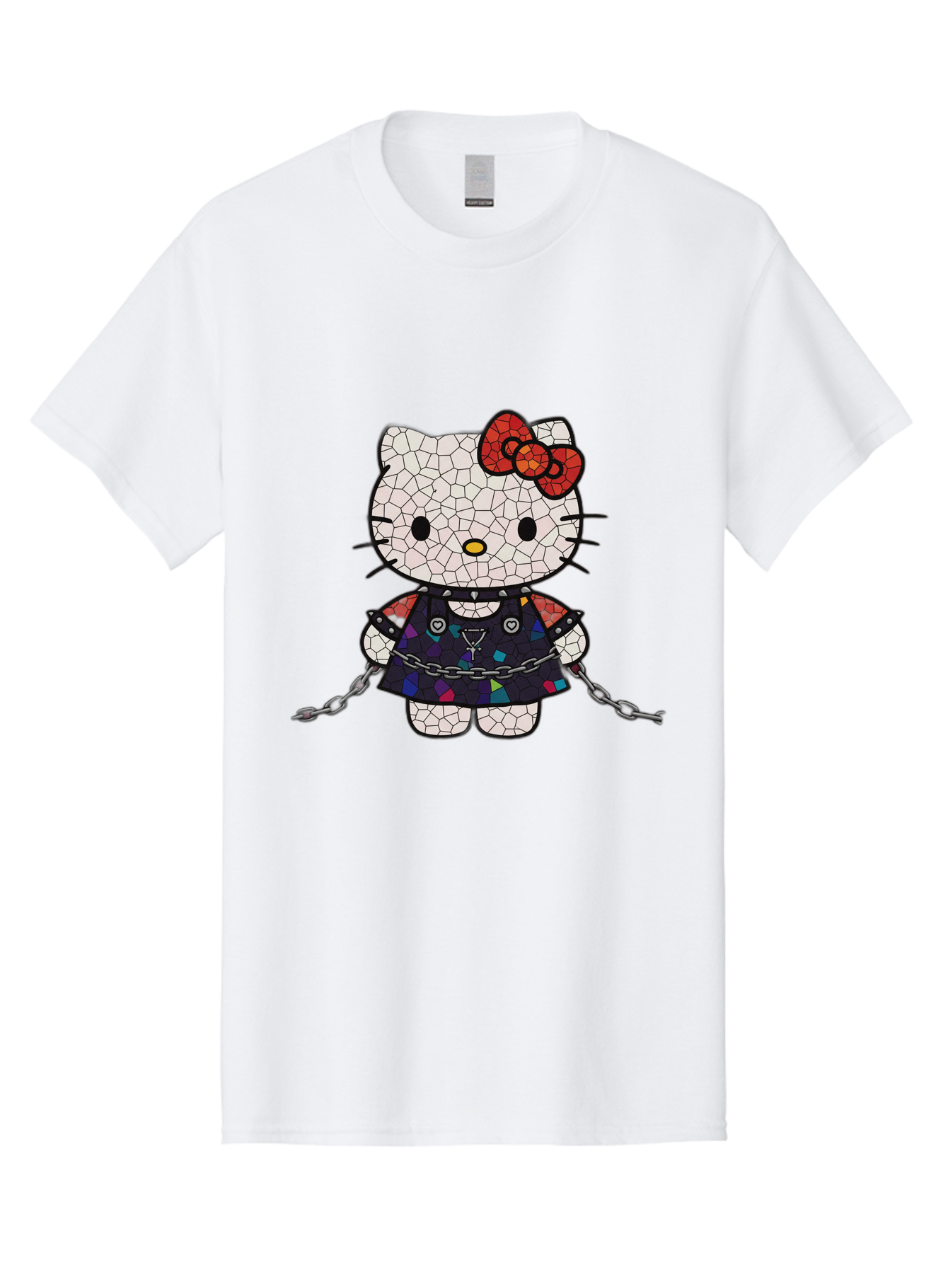 Mosaic-Hello-Kitty Men'S Graphic Tee, 100% Cotton, Comfortable Casual Summer Wear, Machine Washable, Vintage Camera, Old Camera, Antique Camera, Black Camera, Classic Photography, Photography Equipment, Nostalgic Device, Film Camera, Bak907