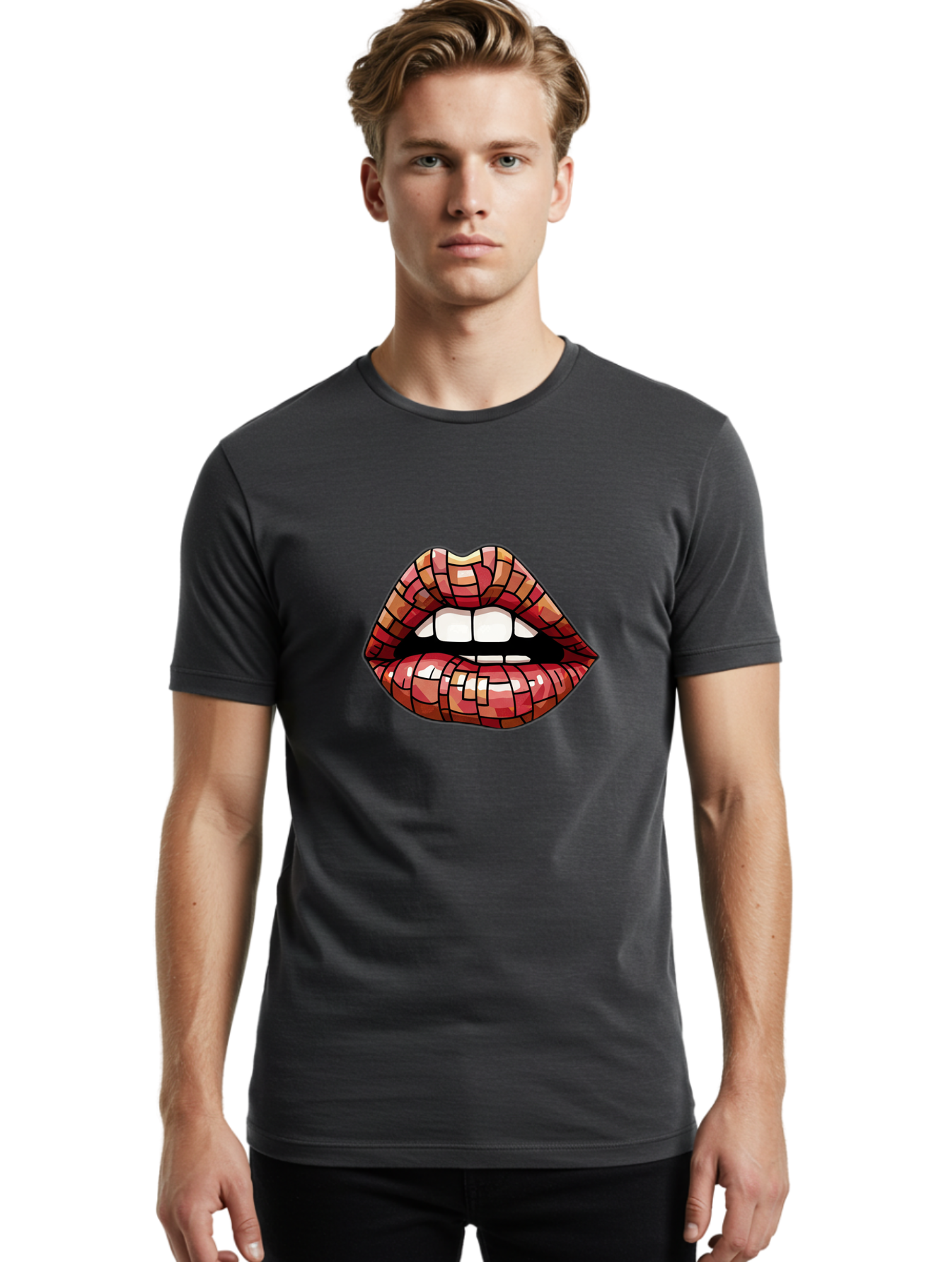 Mosaic-Lips Men'S Graphic Tee, 100% Cotton, Comfortable Casual Summer Wear, Machine Washable, Vintage Camera, Old Camera, Antique Camera, Black Camera, Classic Photography, Photography Equipment, Nostalgic Device, Film Camera, Camera Art Bak908