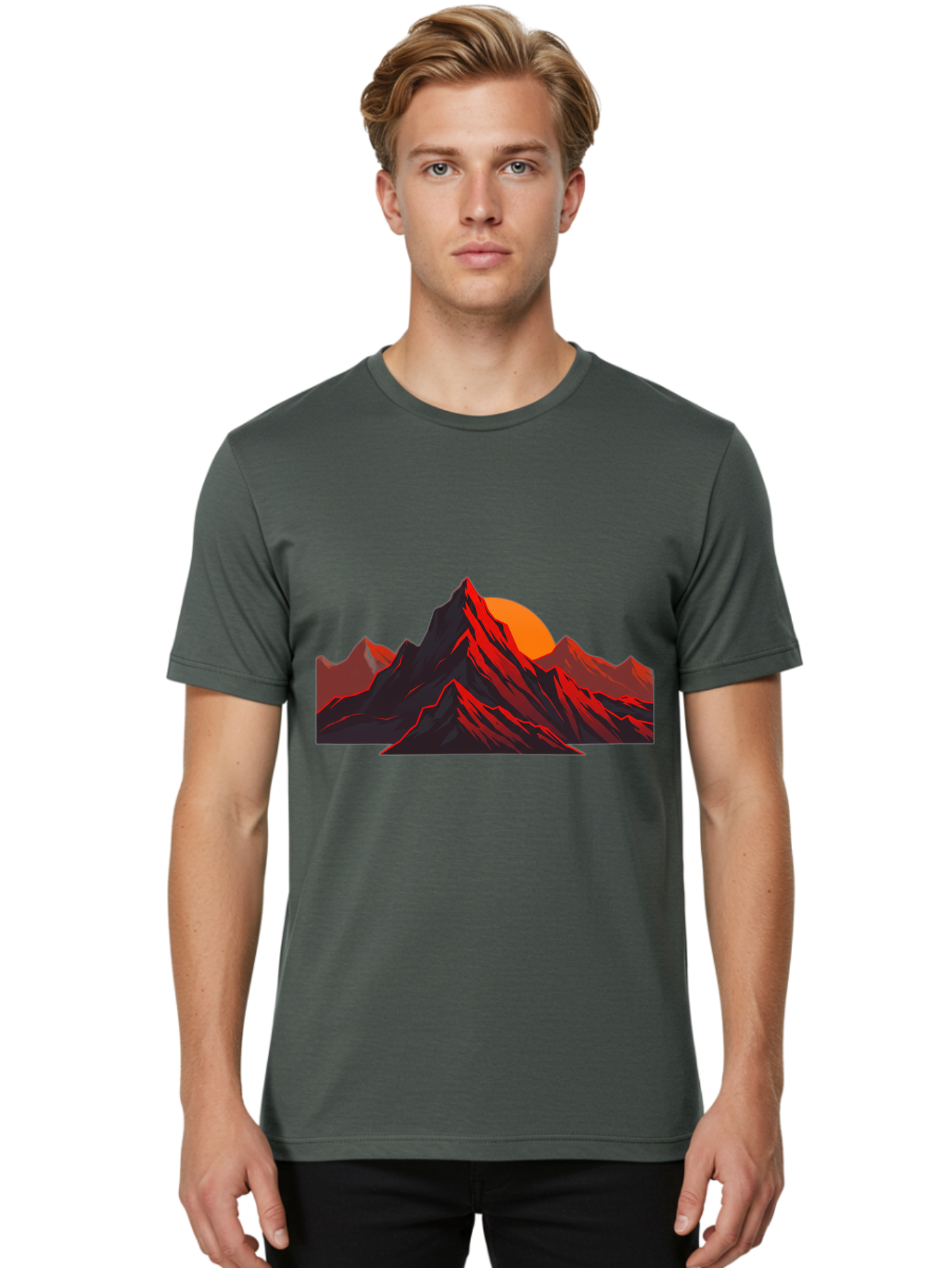 Mountain-At-Sunset Men'S Graphic Tee, 100% Cotton, Comfortable Casual Summer Wear, Machine Washable, Vintage Camera, Old Camera, Antique Camera, Black Camera, Classic Photography, Photography Equipment, Nostalgic Device, Film Camera, Bak909