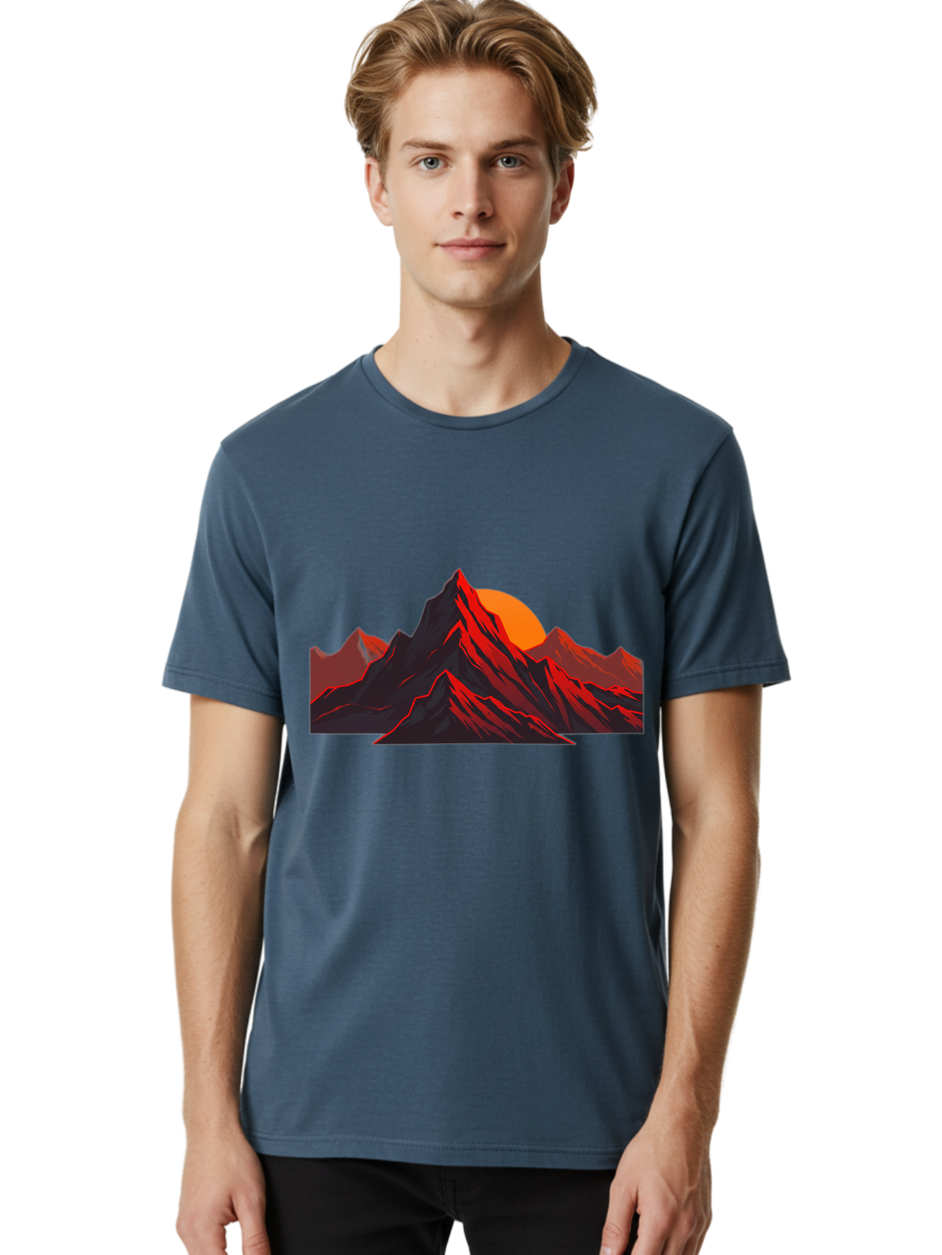 Mountain-At-Sunset Men'S Graphic Tee, 100% Cotton, Comfortable Casual Summer Wear, Machine Washable, Vintage Camera, Old Camera, Antique Camera, Black Camera, Classic Photography, Photography Equipment, Nostalgic Device, Film Camera, Bak909