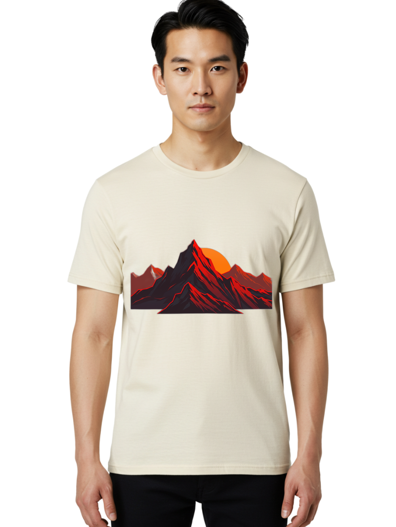 Mountain-At-Sunset Men'S Graphic Tee, 100% Cotton, Comfortable Casual Summer Wear, Machine Washable, Vintage Camera, Old Camera, Antique Camera, Black Camera, Classic Photography, Photography Equipment, Nostalgic Device, Film Camera, Bak909