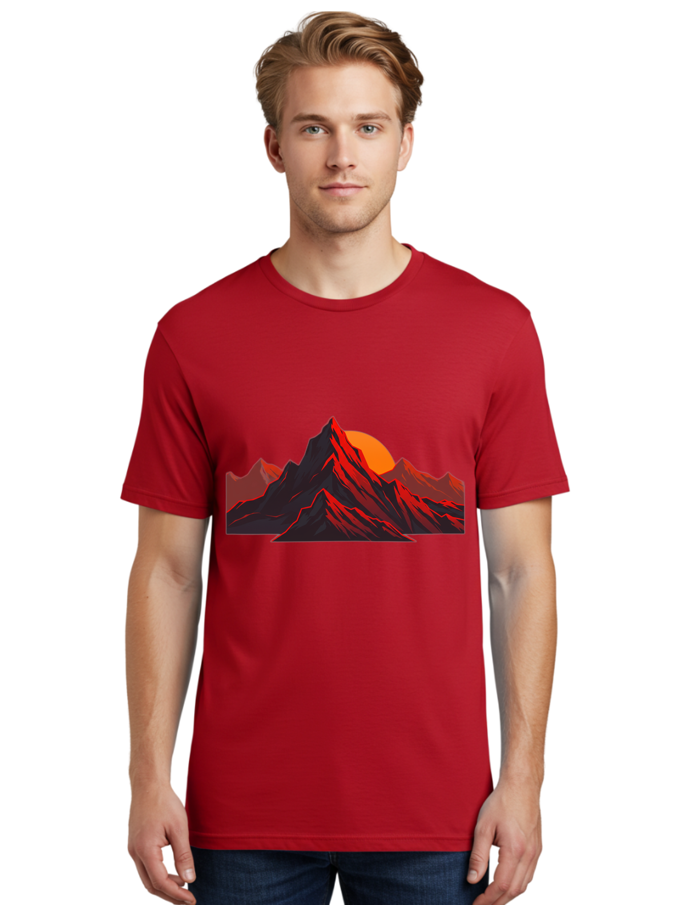 Mountain-At-Sunset Men'S Graphic Tee, 100% Cotton, Comfortable Casual Summer Wear, Machine Washable, Vintage Camera, Old Camera, Antique Camera, Black Camera, Classic Photography, Photography Equipment, Nostalgic Device, Film Camera, Bak909