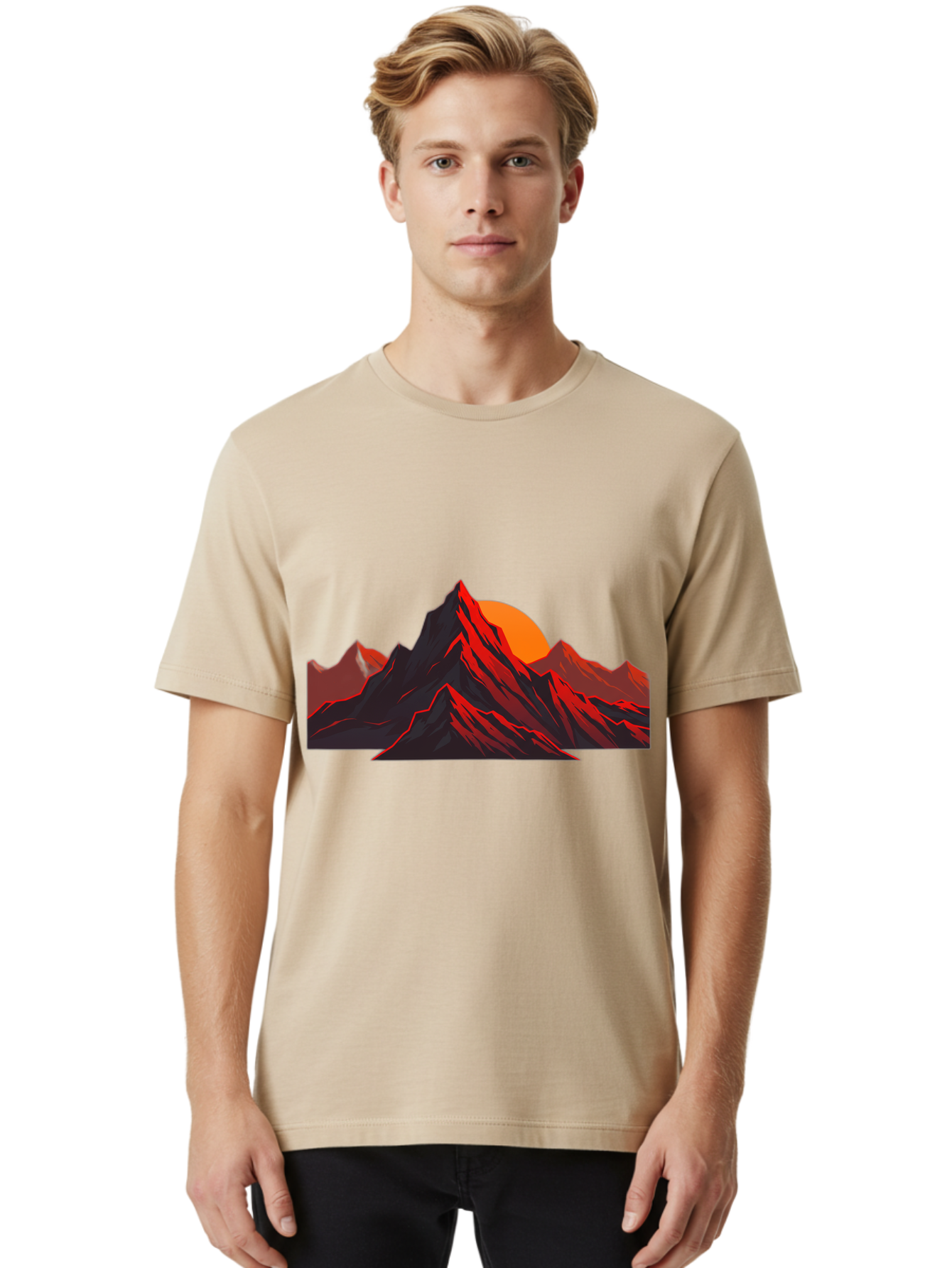 Mountain-At-Sunset Men'S Graphic Tee, 100% Cotton, Comfortable Casual Summer Wear, Machine Washable, Vintage Camera, Old Camera, Antique Camera, Black Camera, Classic Photography, Photography Equipment, Nostalgic Device, Film Camera, Bak909