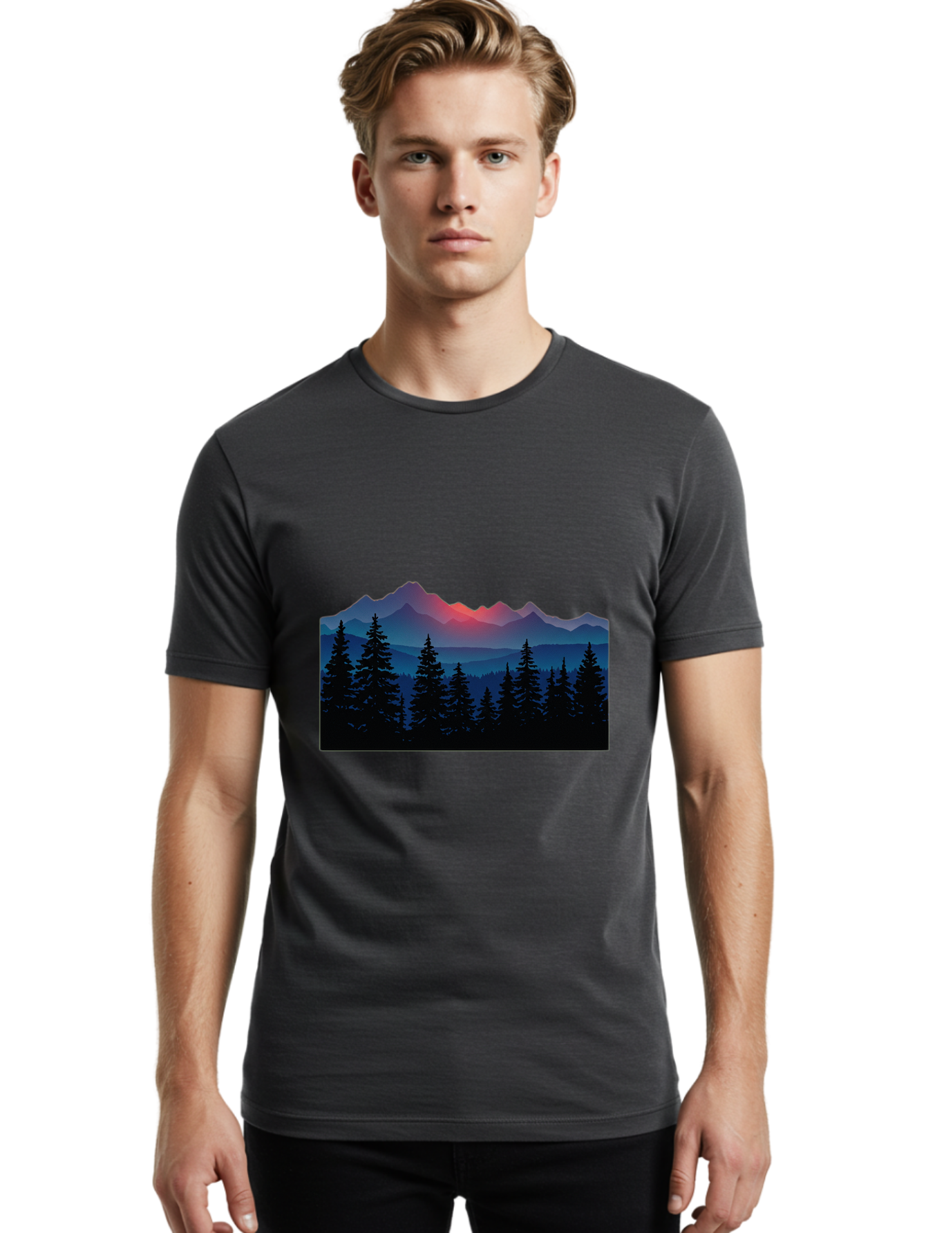 Mountain-Landscape Men'S Graphic Tee, 100% Cotton, Comfortable Casual Summer Wear, Machine Washable, Vintage Camera, Old Camera, Antique Camera, Black Camera, Classic Photography, Photography Equipment, Nostalgic Device, Film Camera, Bak910