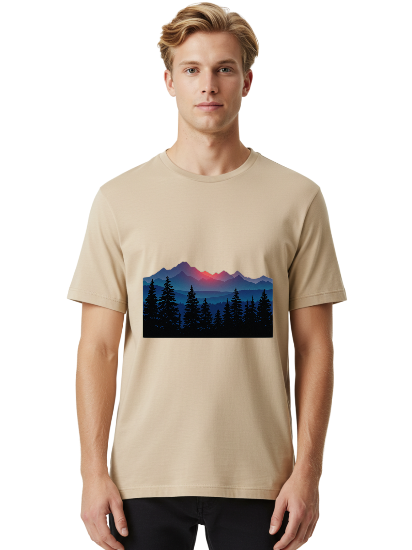 Mountain-Landscape Men'S Graphic Tee, 100% Cotton, Comfortable Casual Summer Wear, Machine Washable, Vintage Camera, Old Camera, Antique Camera, Black Camera, Classic Photography, Photography Equipment, Nostalgic Device, Film Camera, Bak910