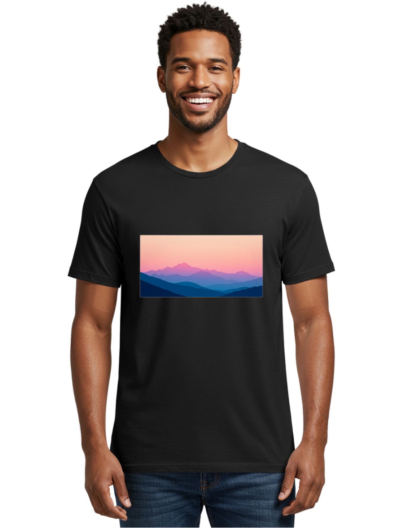 Mountain-Silhouettes Men'S Graphic Tee, 100% Cotton, Comfortable Casual Summer Wear, Machine Washable, Vintage Camera, Old Camera, Antique Camera, Black Camera, Classic Photography, Photography Equipment, Nostalgic Device, Film Camera, Bak913